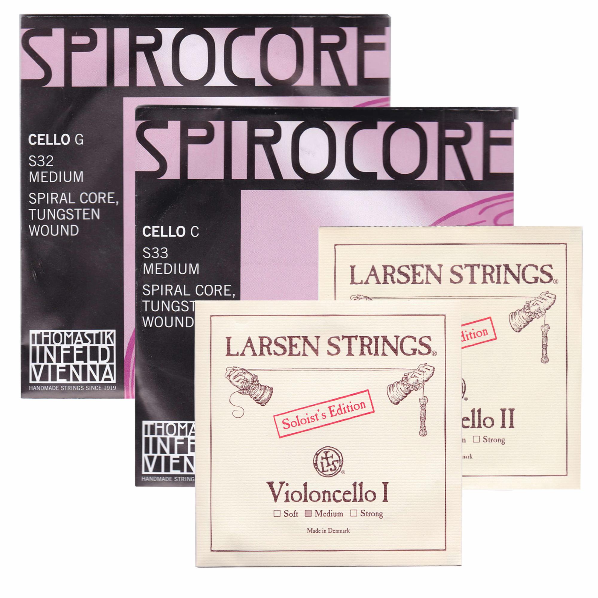 Custom Sets Larsen Solo/Spirocore Tungsten Cello Strings