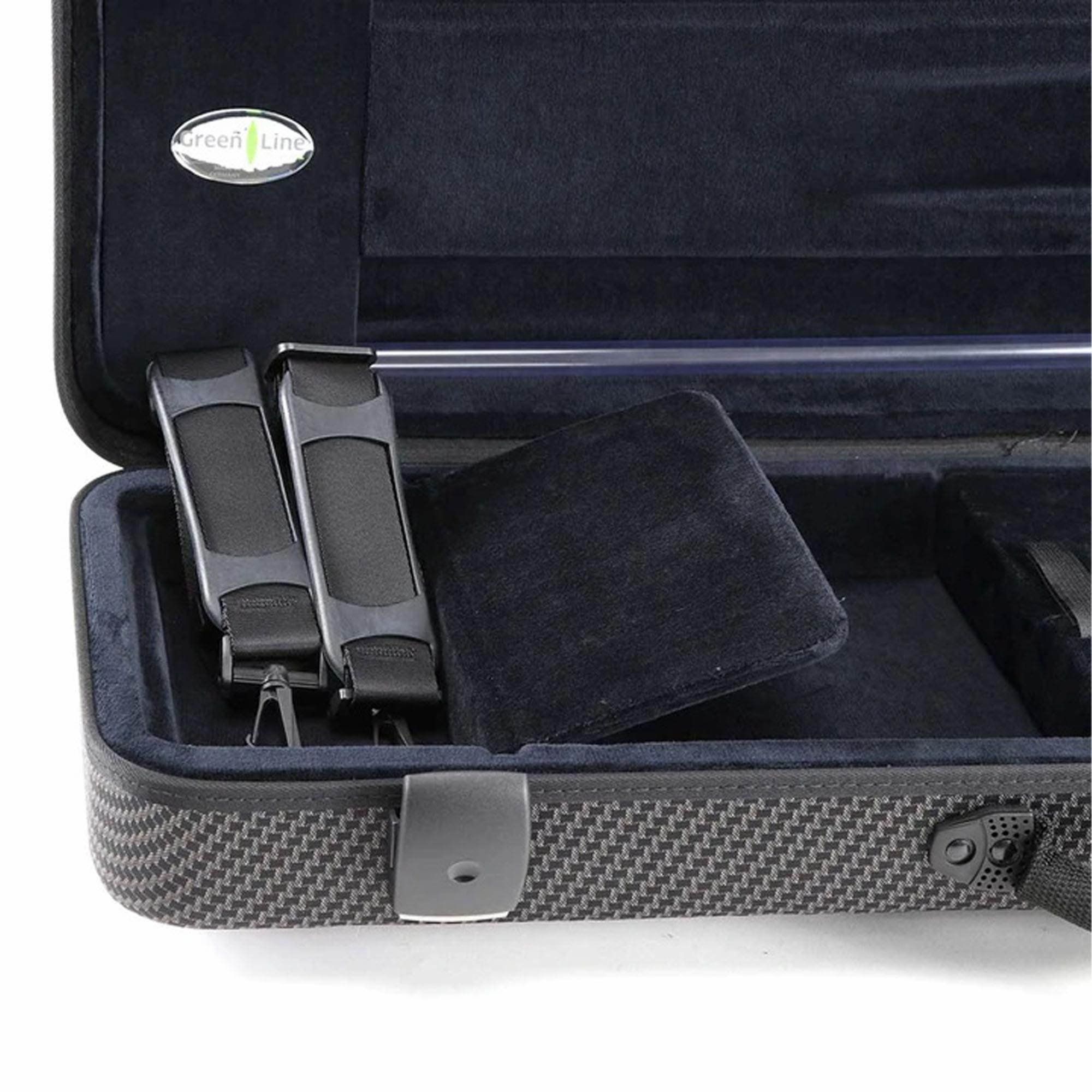 Jakob Winter Greenline Carbon Design Oblong Violin Case w/Detachable Pocket