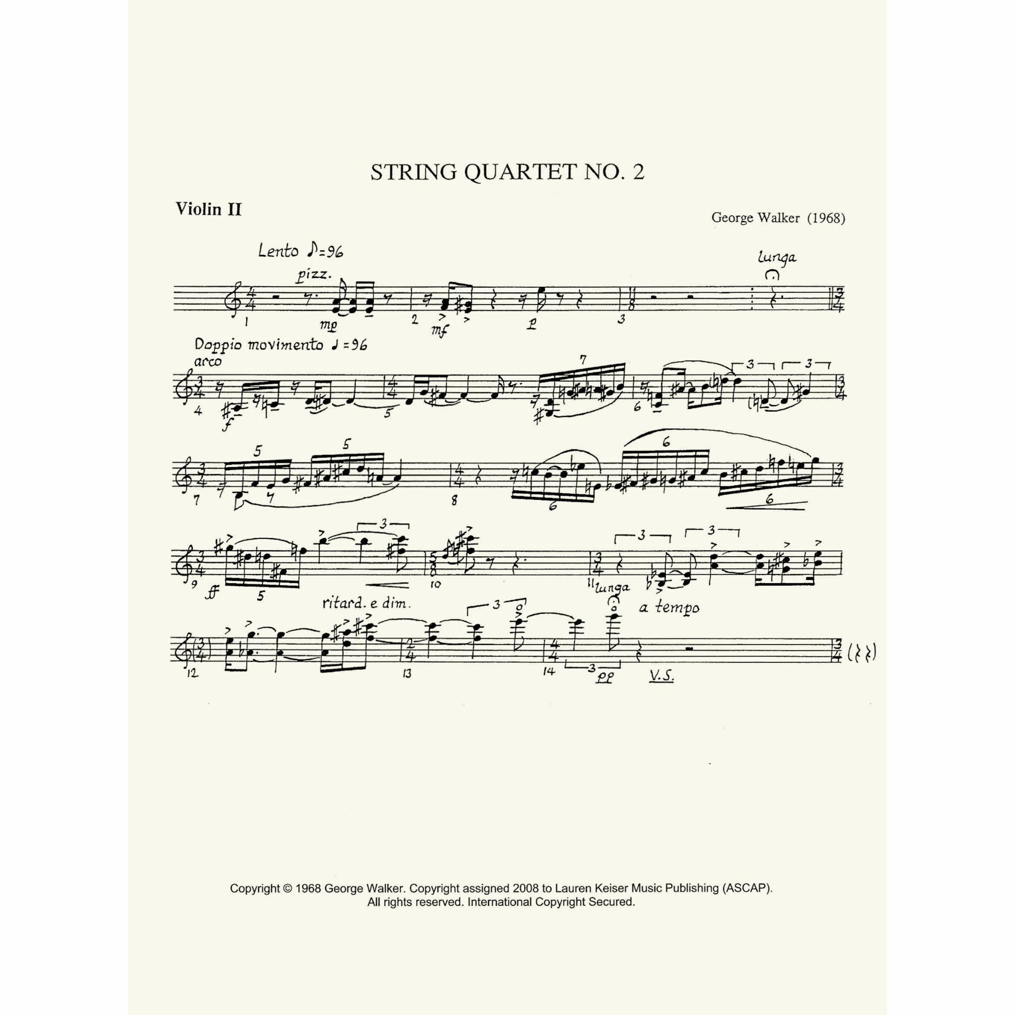 Sample: Violin II (Pg. 1)