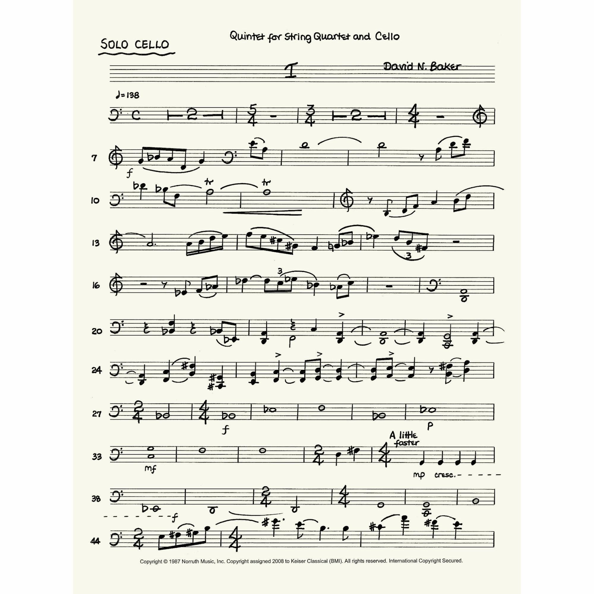 Sample: Solo Cello (Pg. 1)