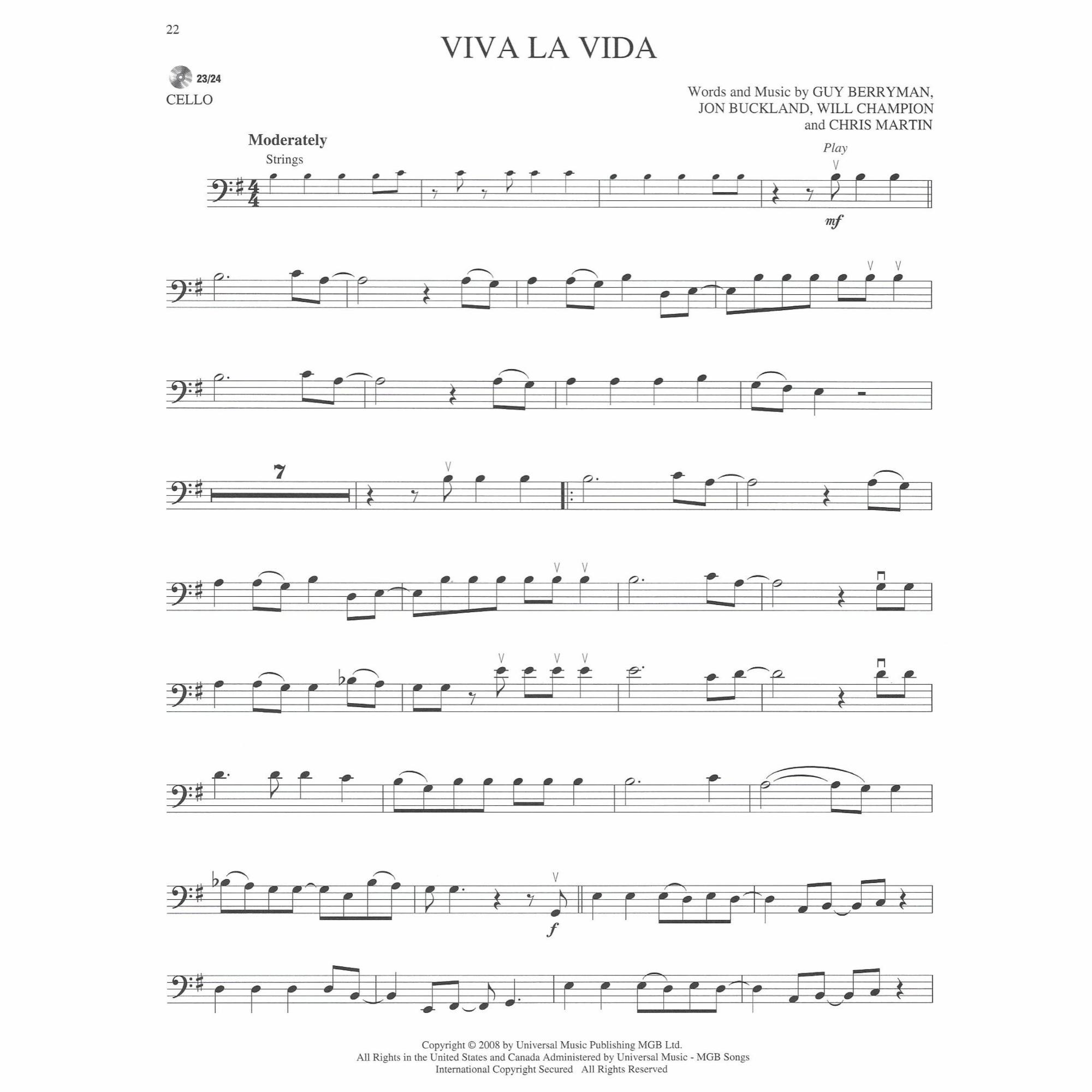 Sample: Cello (Pg. 22)