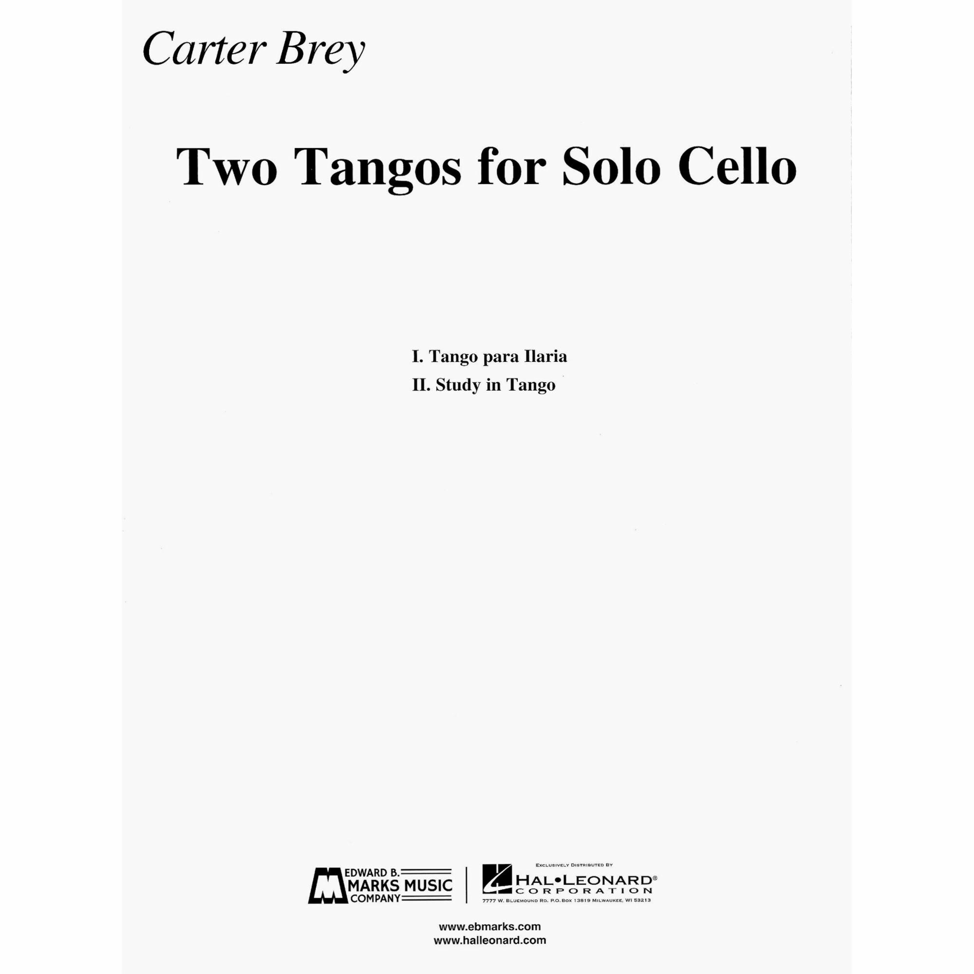 Brey -- Two Tangos for Solo Cello