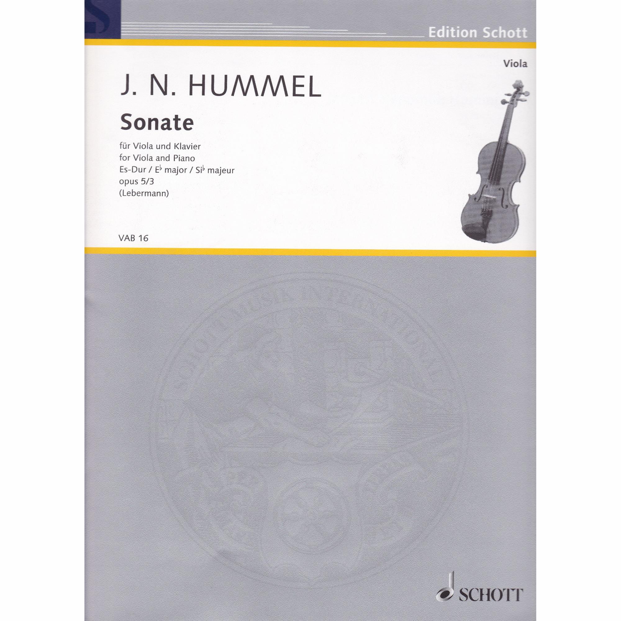 Viola Sonata in E-Flat Major, Op. 5. No. 3