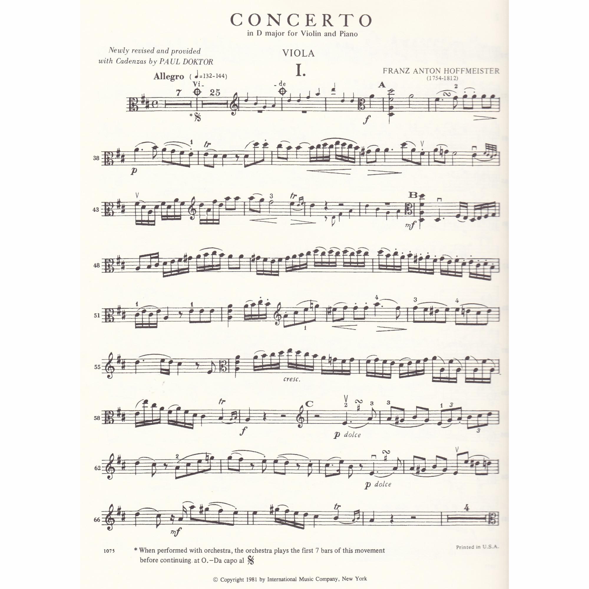 Viola Concerto in D Major