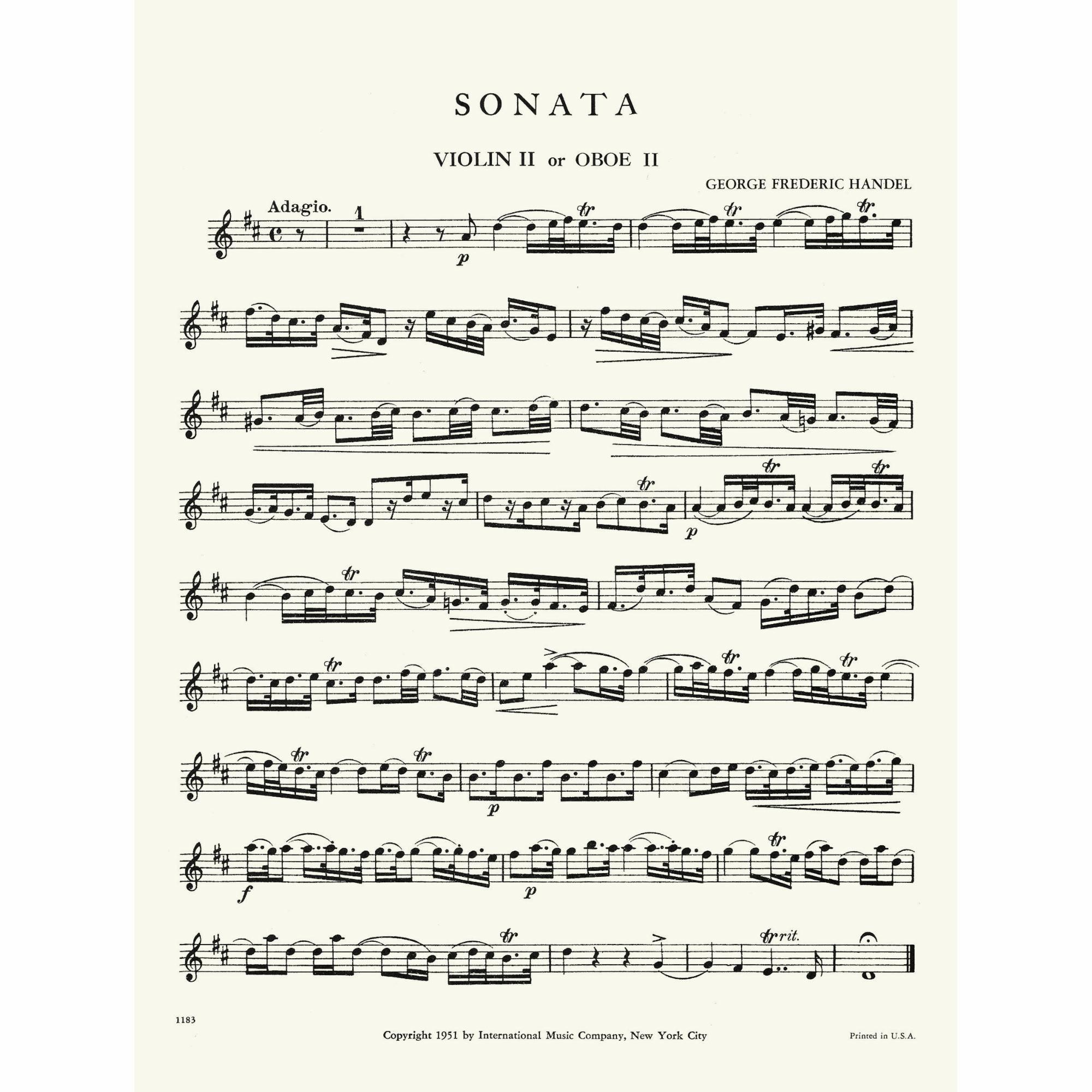 Sample: Violin II (Pg. 1)