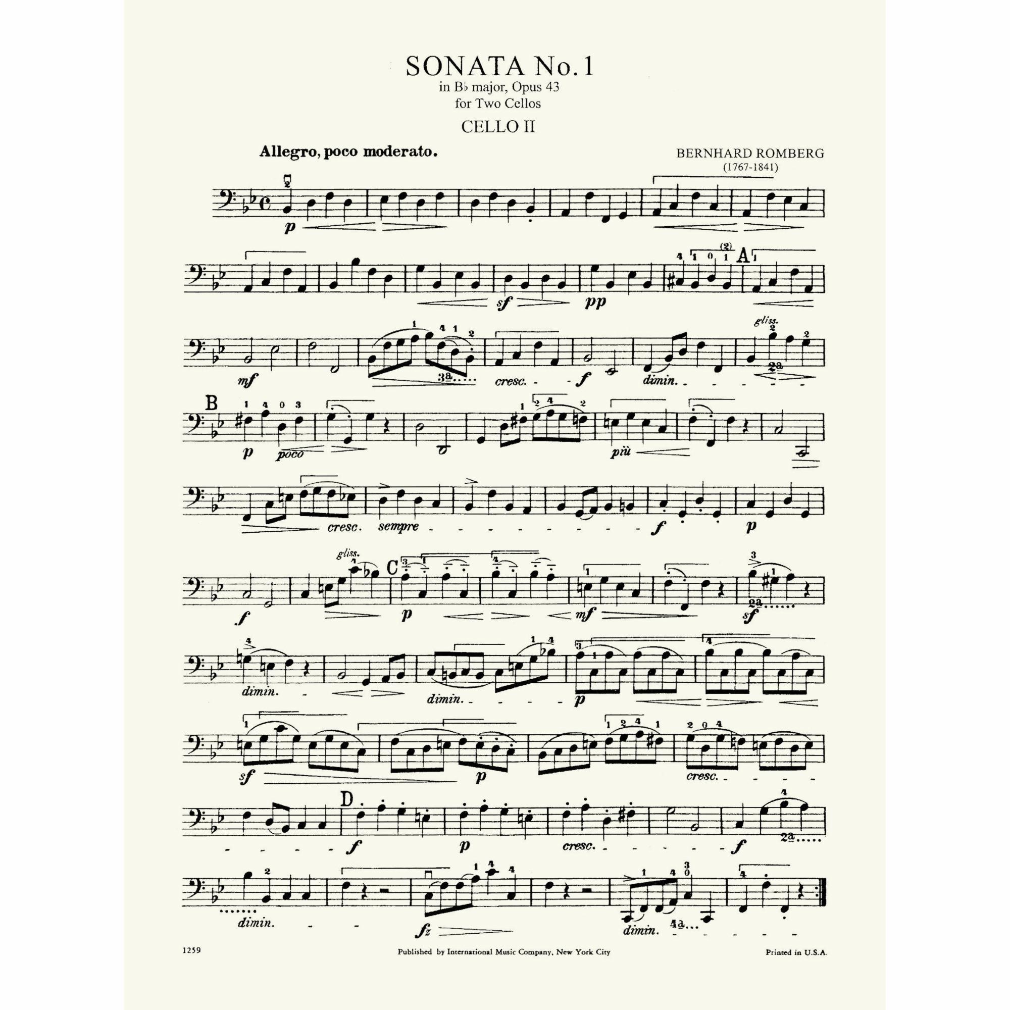 Sample: Cello II (Pg. 1)