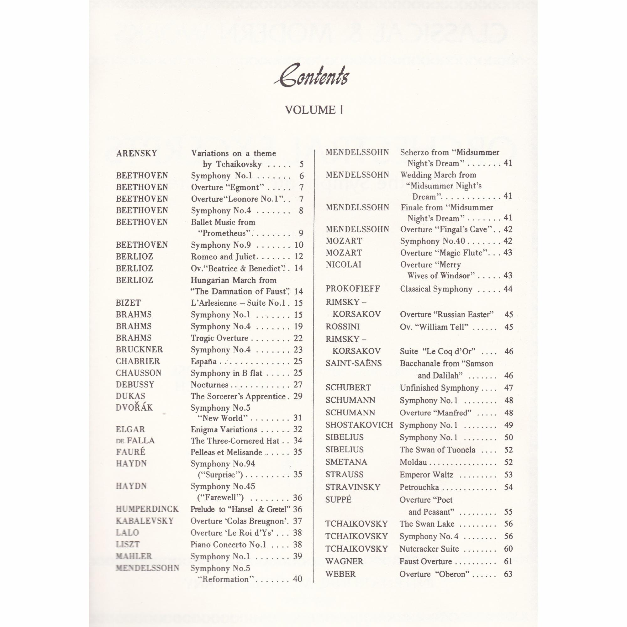 Volume I Table of Contents