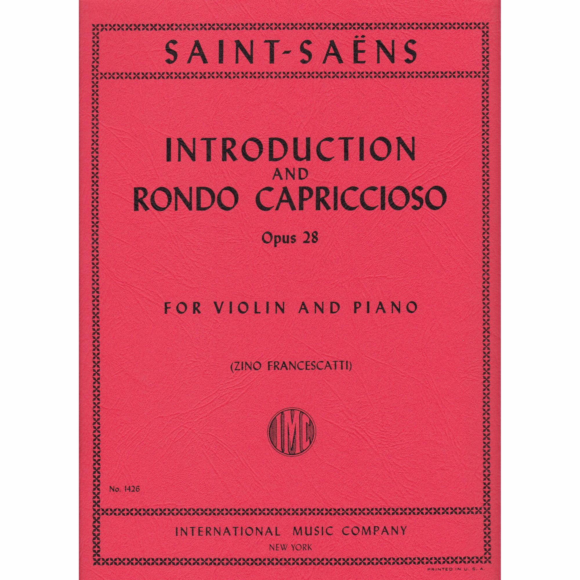 Saint-Saens -- Introduction and Rondo Capriccioso, Op. 28 for Violin and Piano