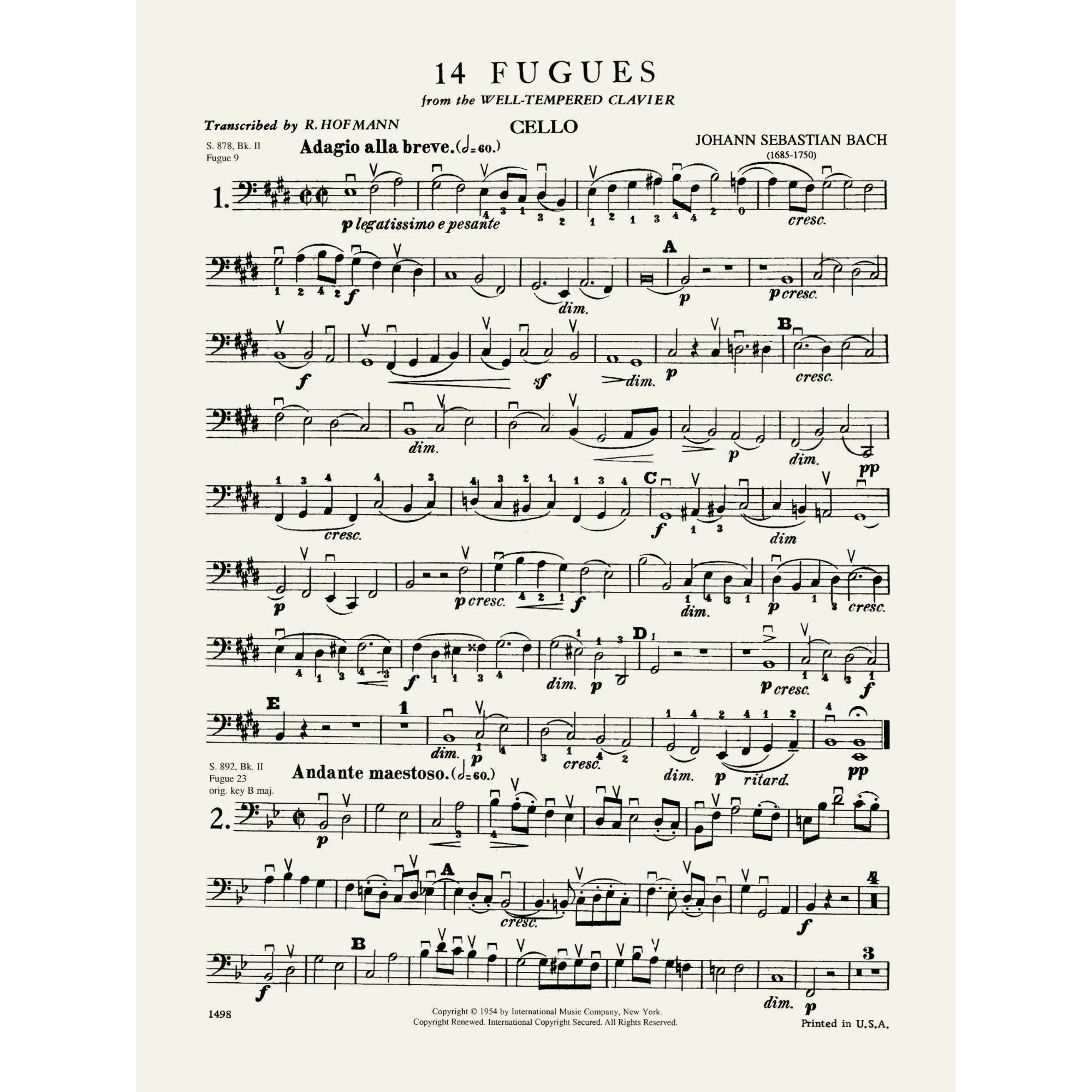 Sample: Vol. I, Cello (Pg. 1)