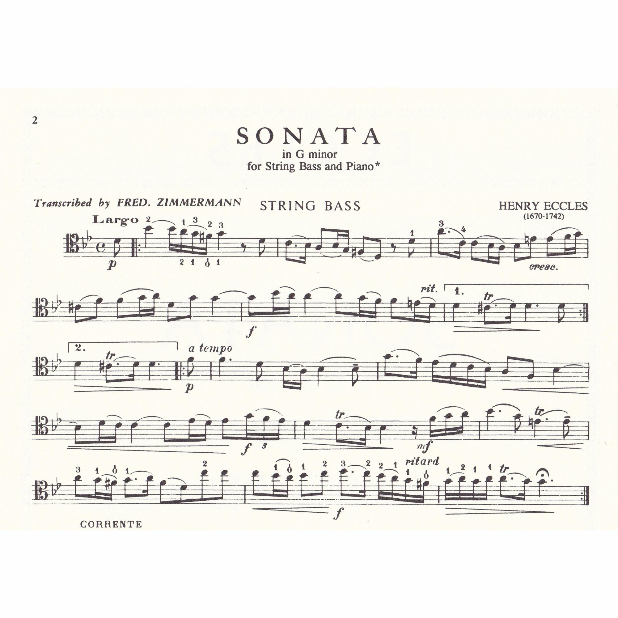 Bass Sonata in G Minor