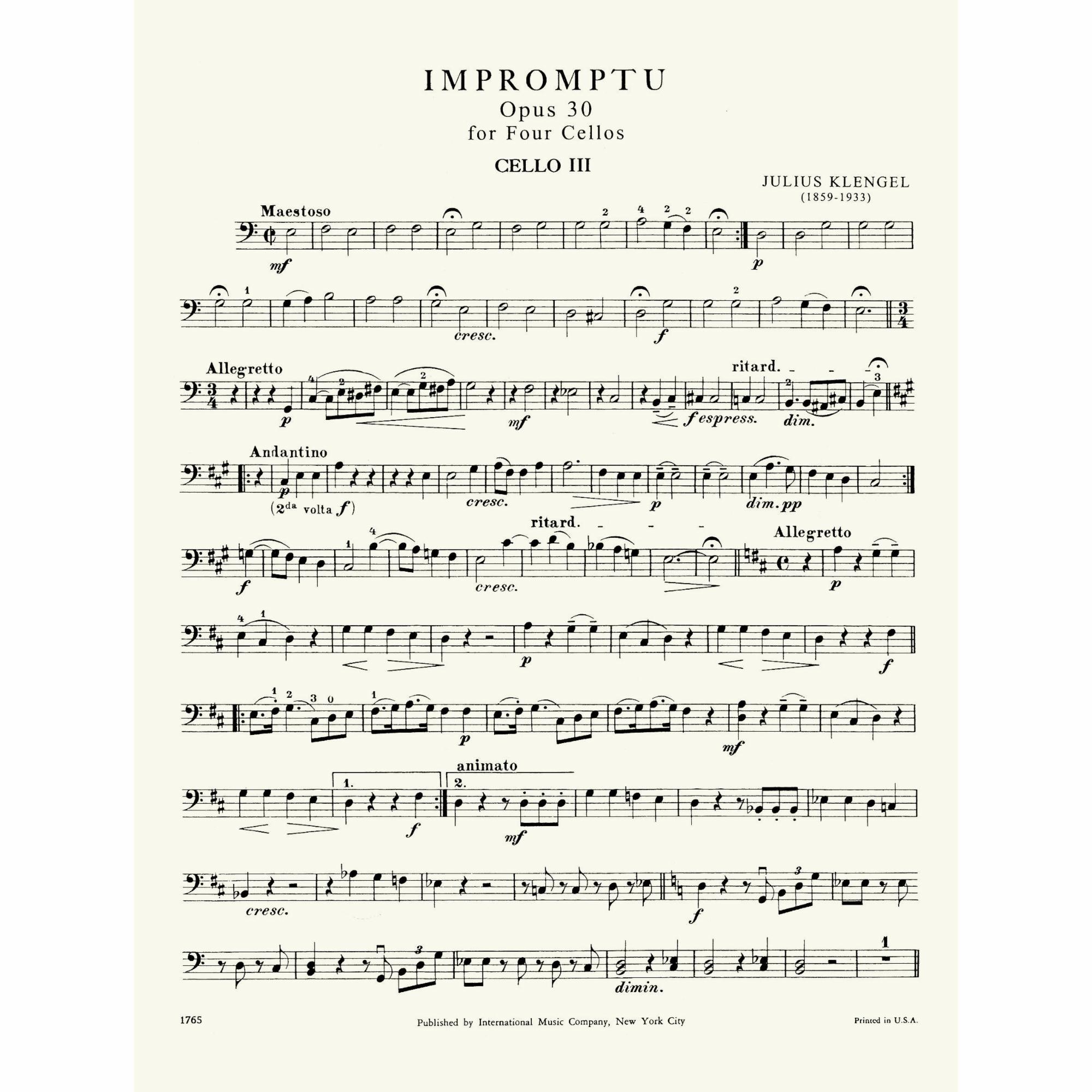 Sample: Cello III (Pg. 1)