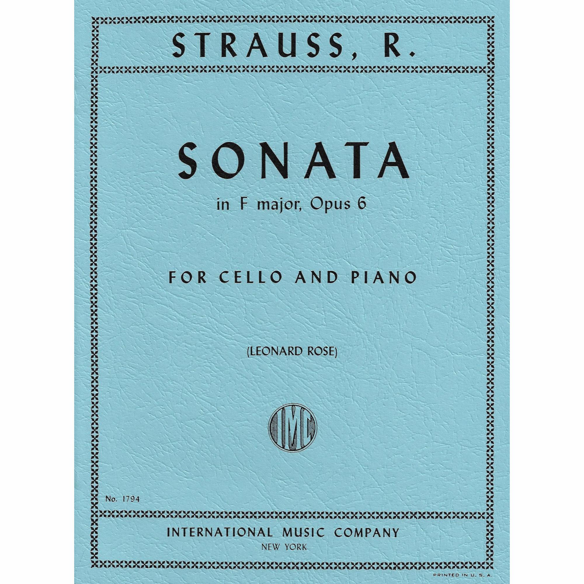 Strauss -- Sonata in F Major, Op. 6 for Cello and Piano
