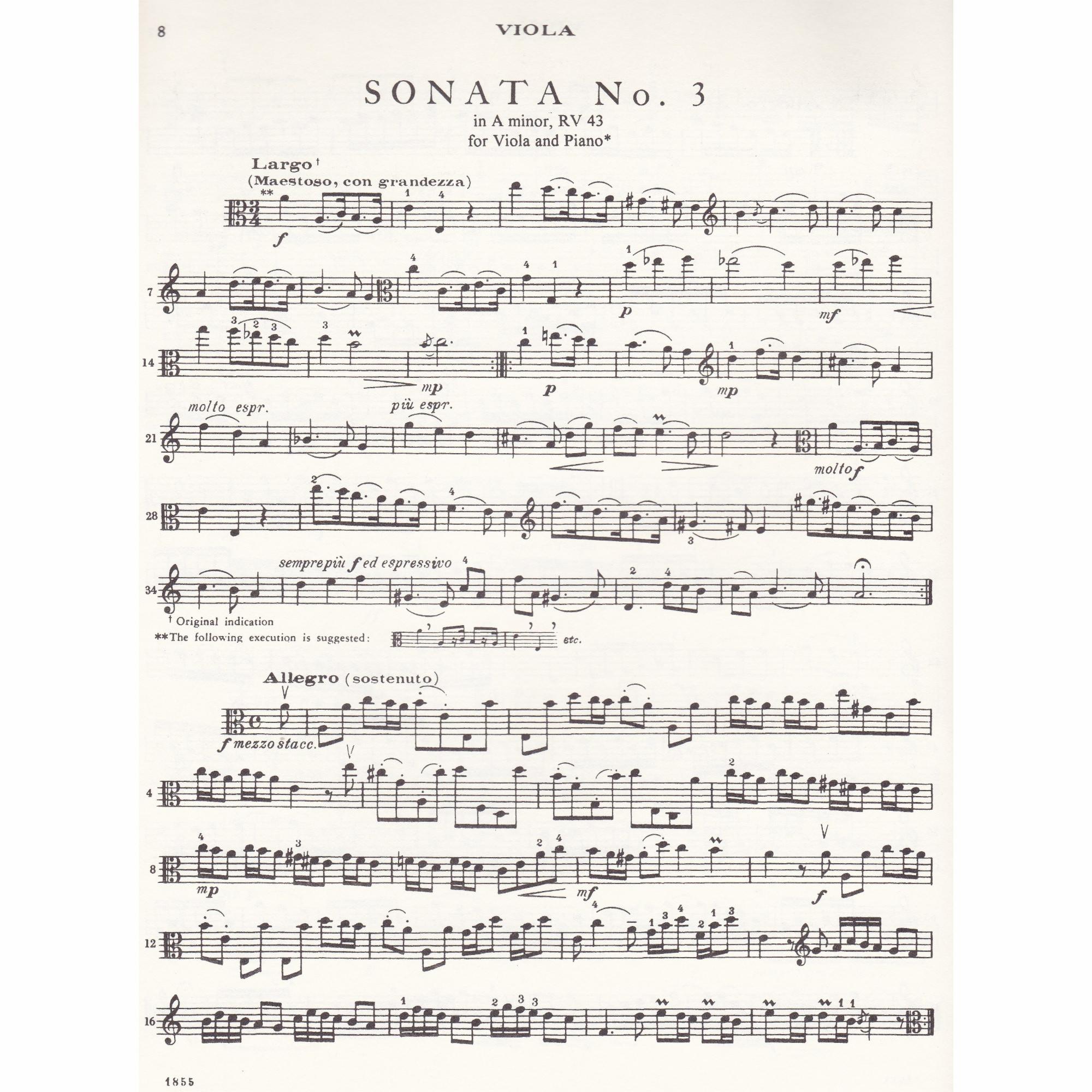 Six Cello Sonatas Arranged for Viola