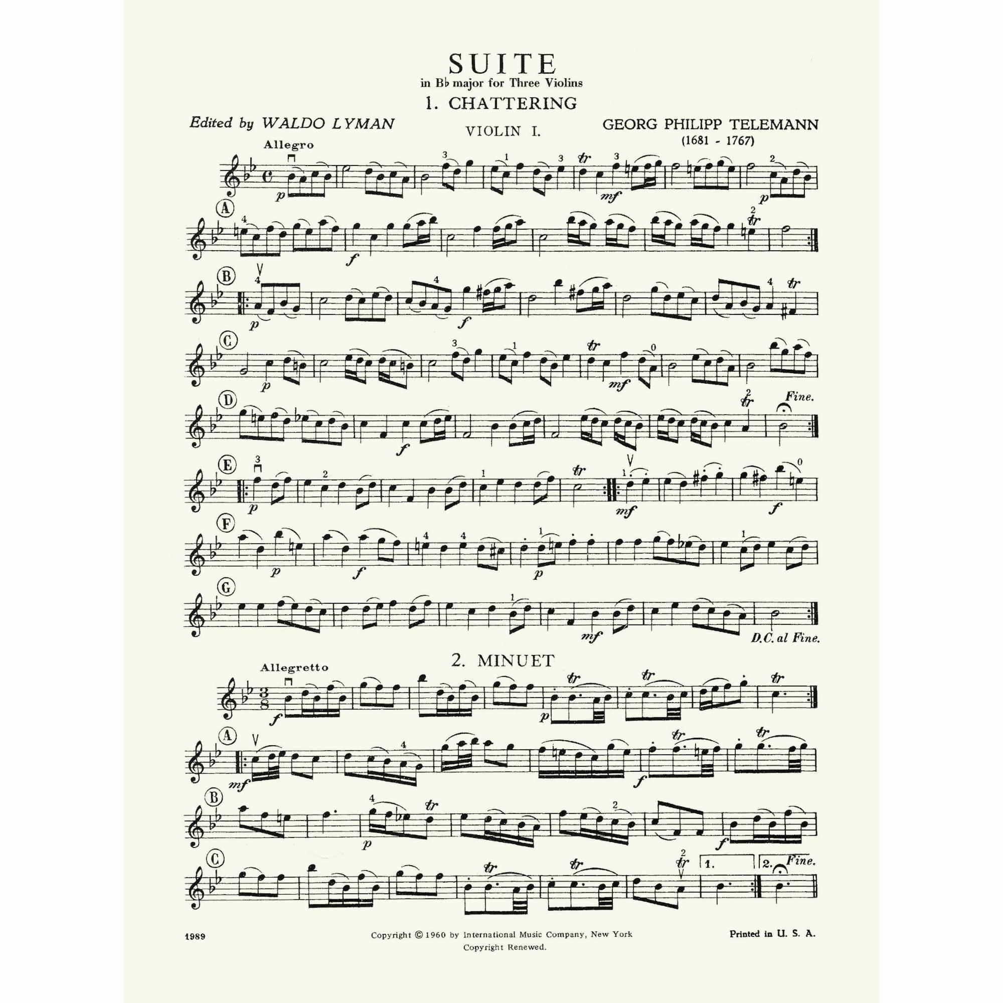 Sample: Violin I (Pg. 1)