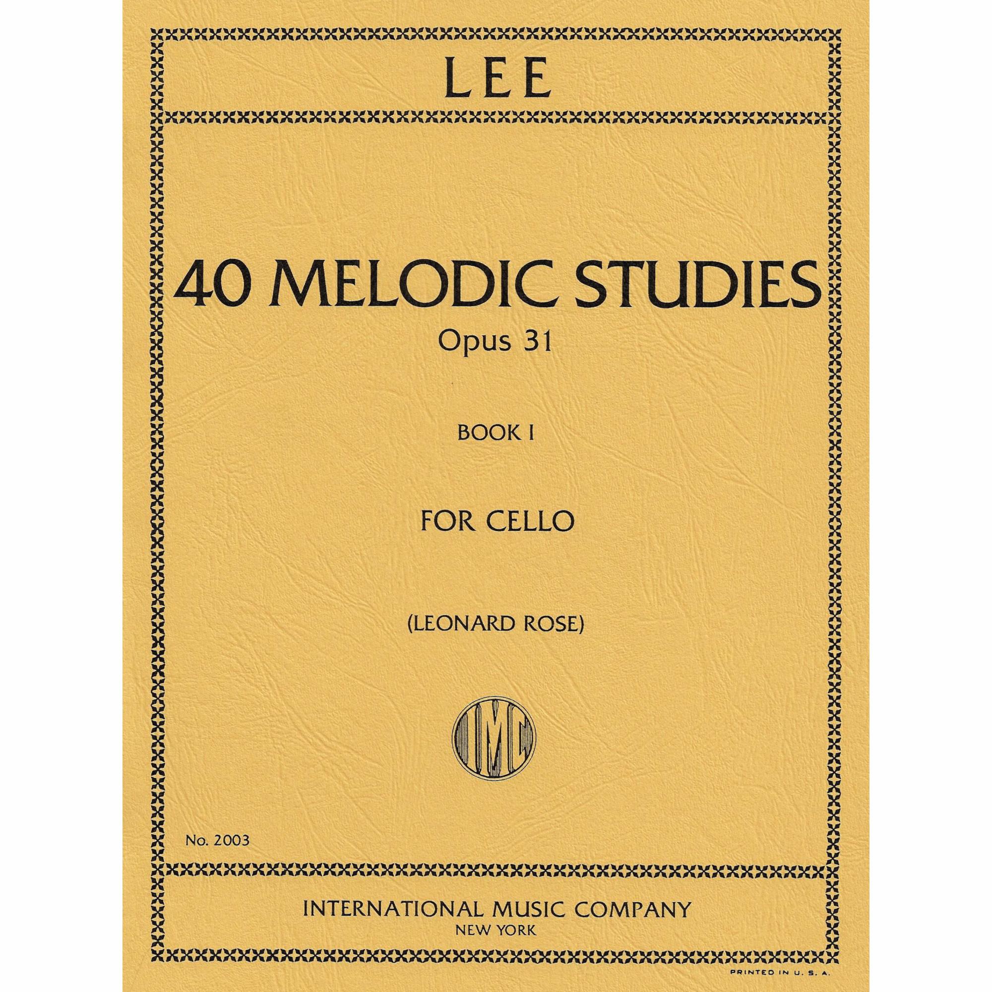 Lee -- 40 Melodic Studies, Op.31, Books I-II for Cello