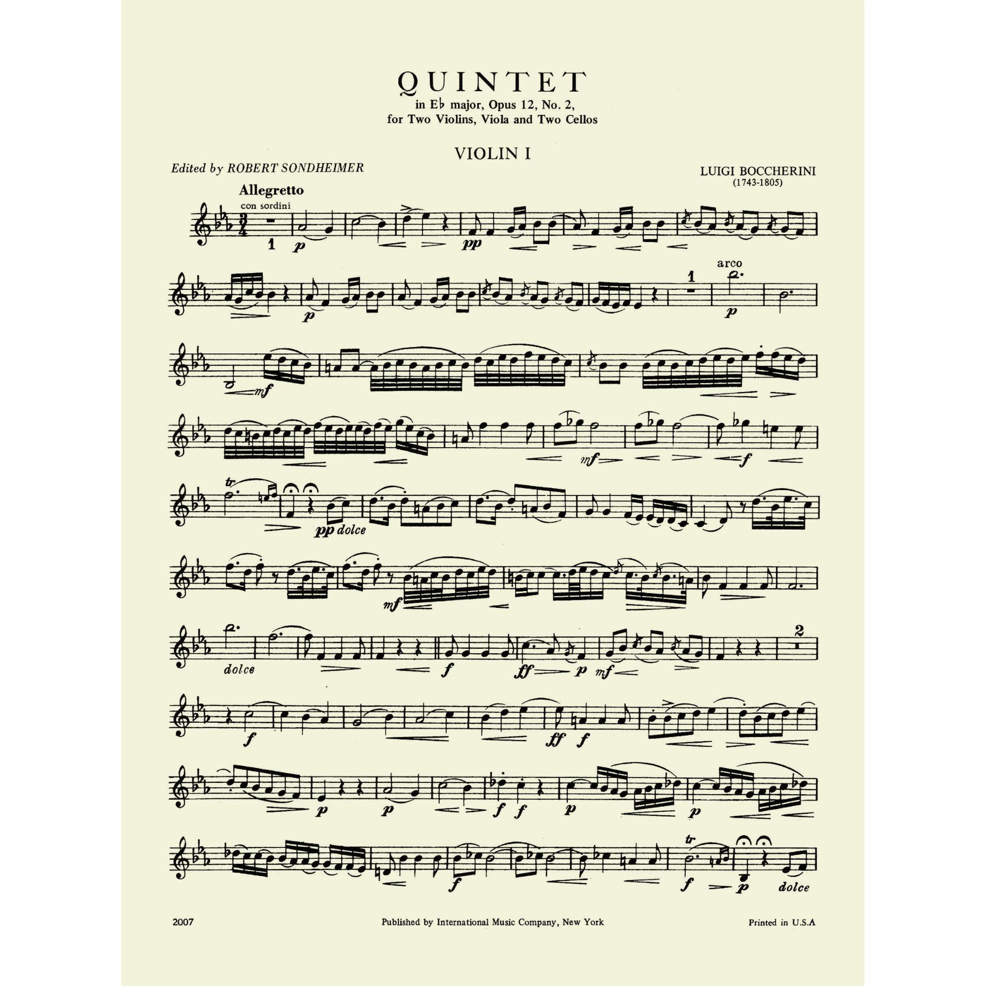 Sample: Violin I (Pg. 1)