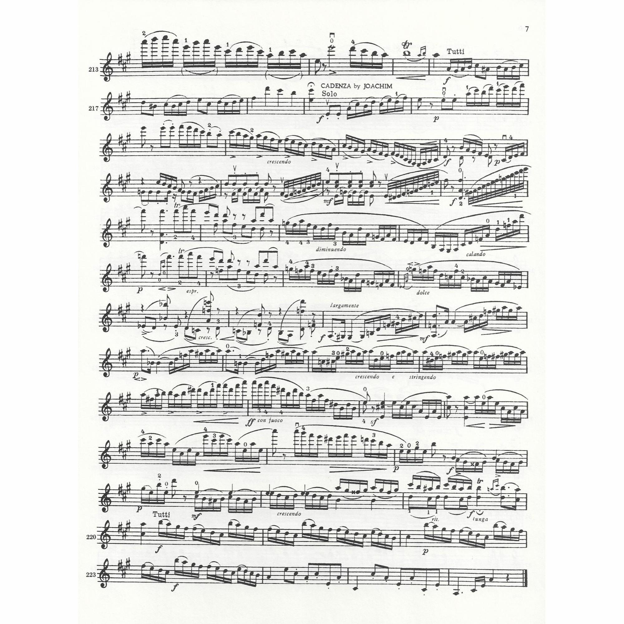 Sample: Violin Part (Mvmt. 1 Cadenza)