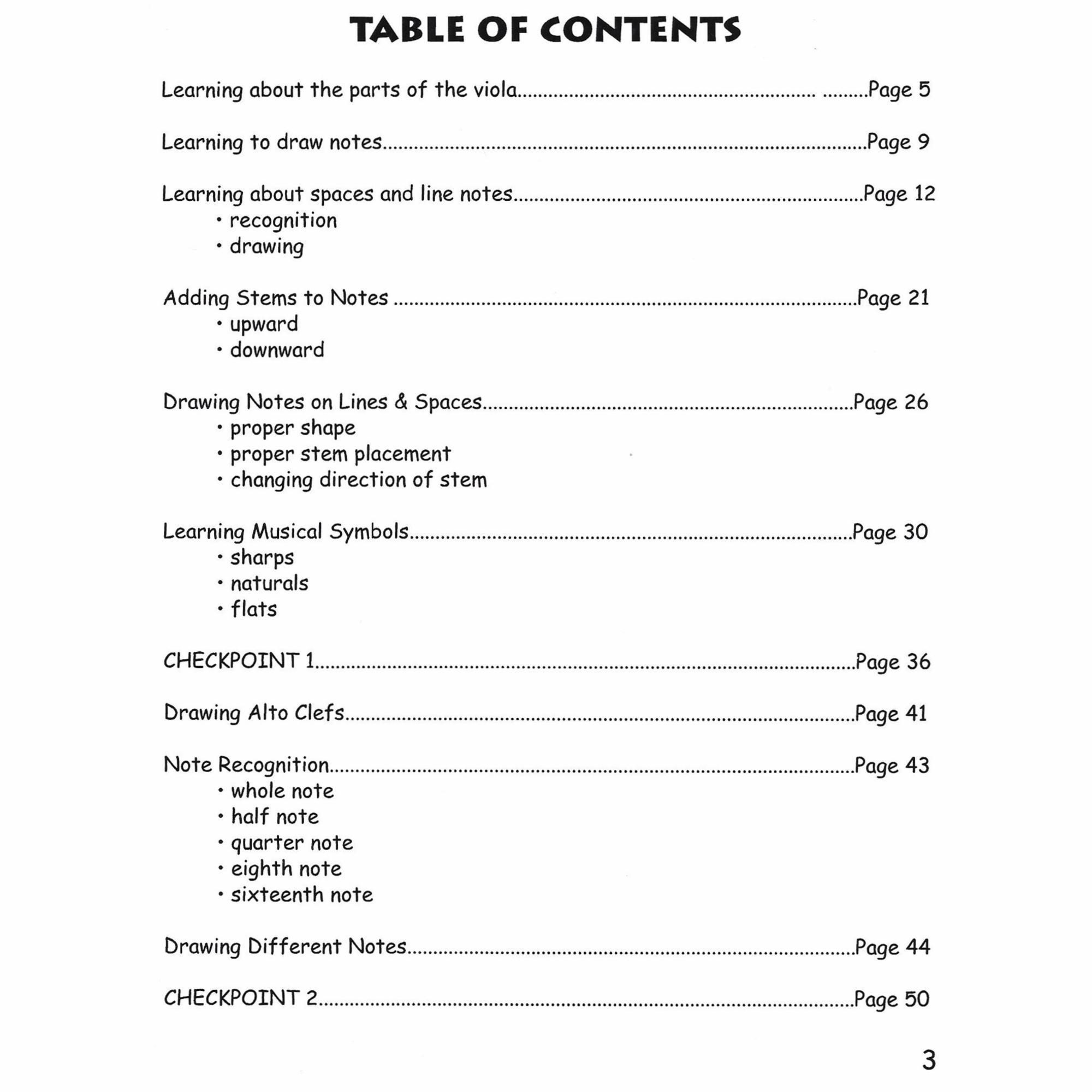 Book 1, Contents