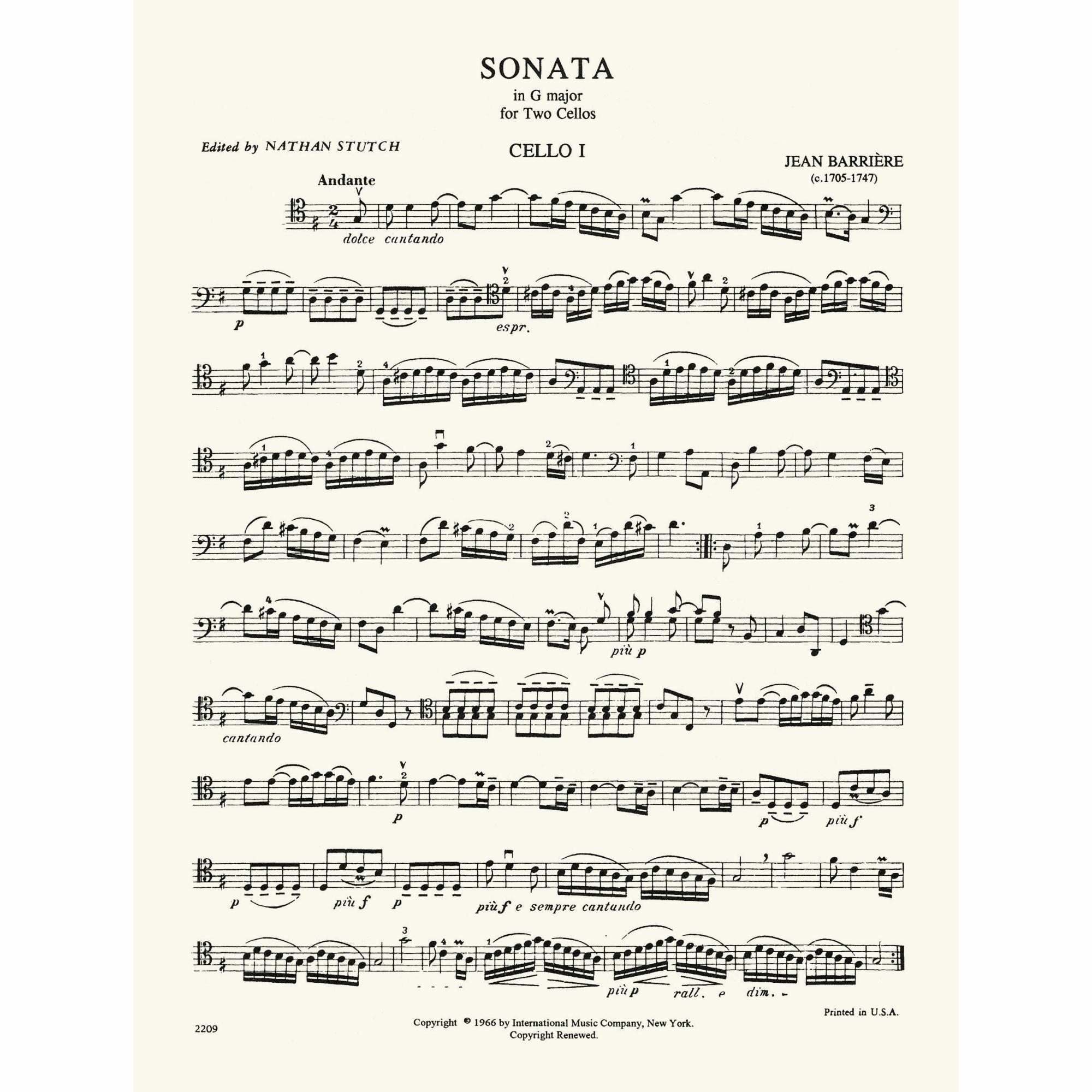 Sample: Cello I (Pg. 1)