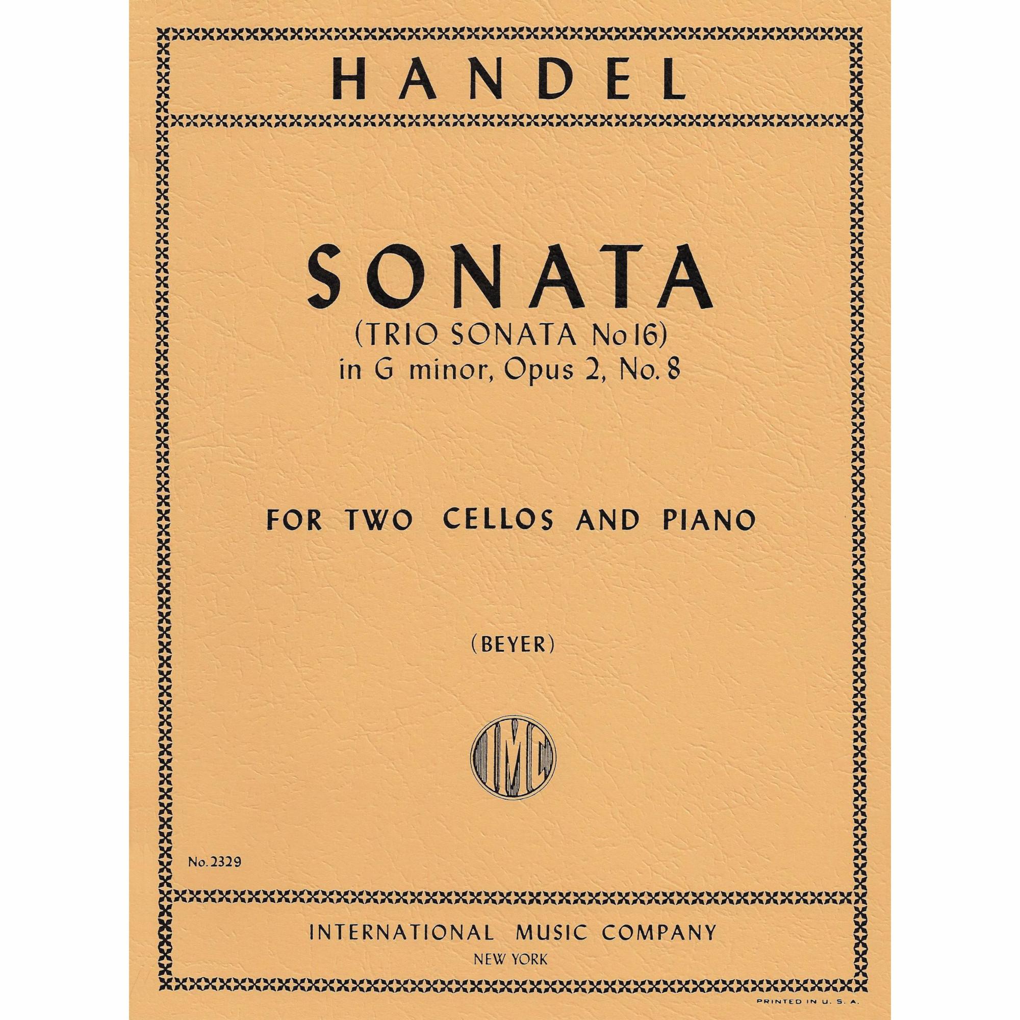 Handel -- Sonata in G Minor, Op. 2, No. 8 for Two Cellos and Piano