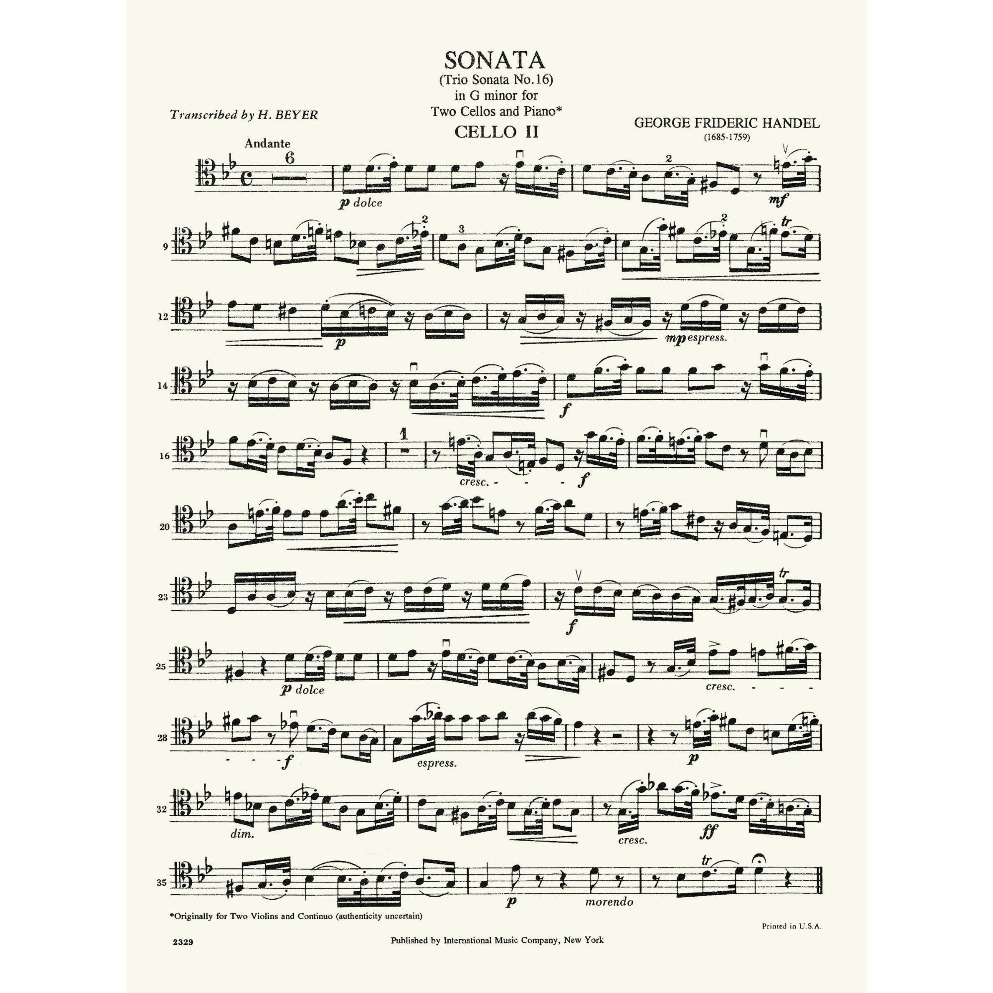 Sample: Cello II (Pg. 1)