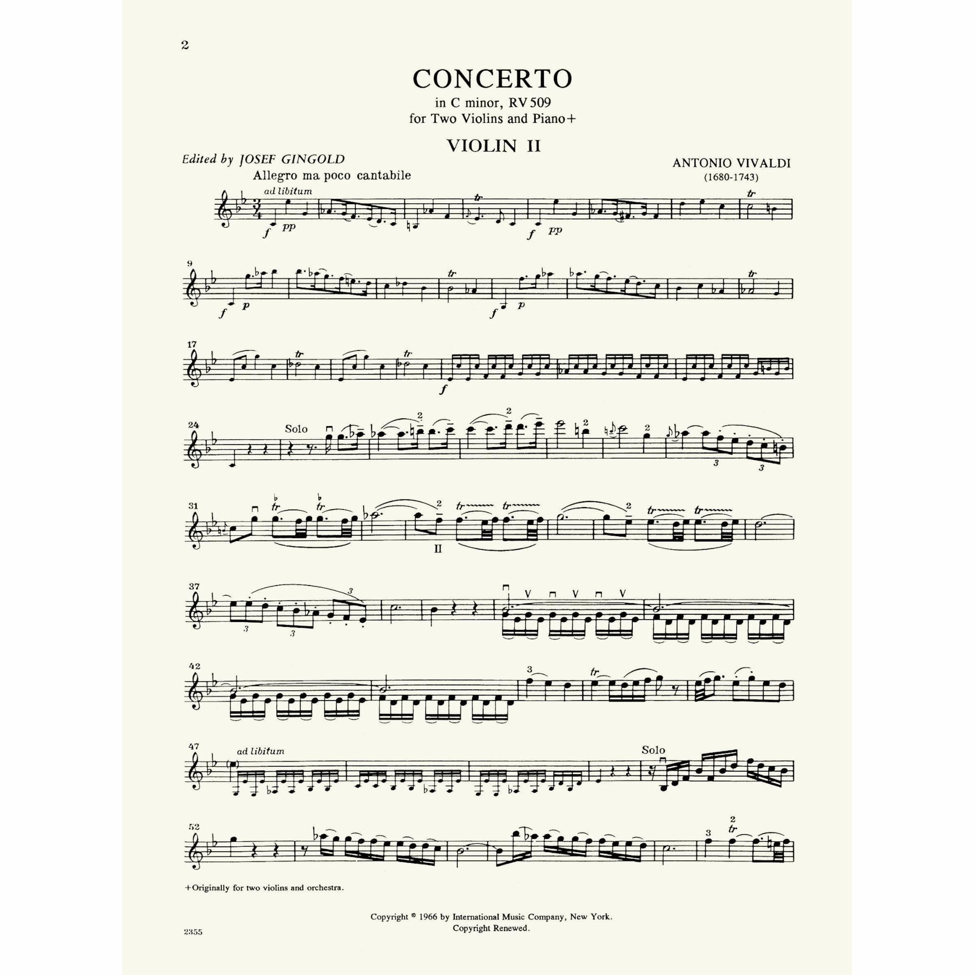 Sample: Violin II (Pg. 2)