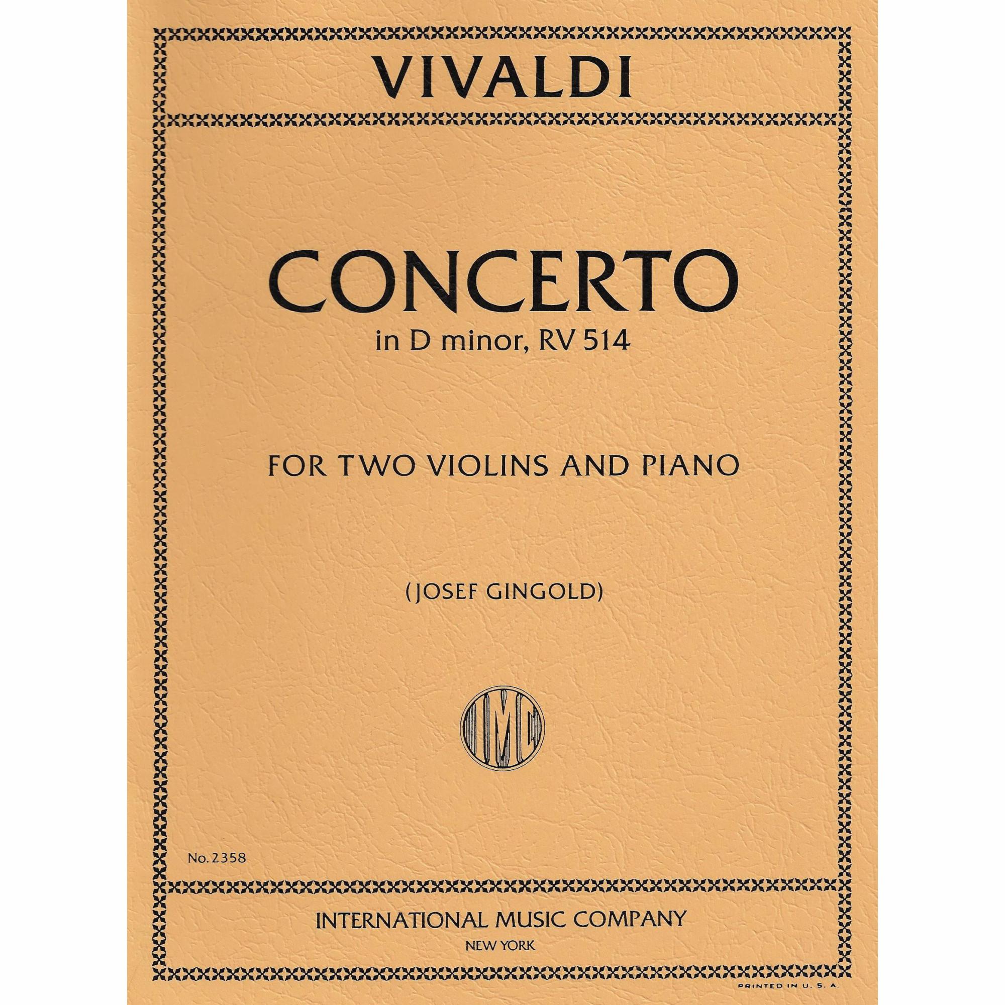 Vivaldi -- Concerto in D Minor, RV 514 for Two Violins and Piano