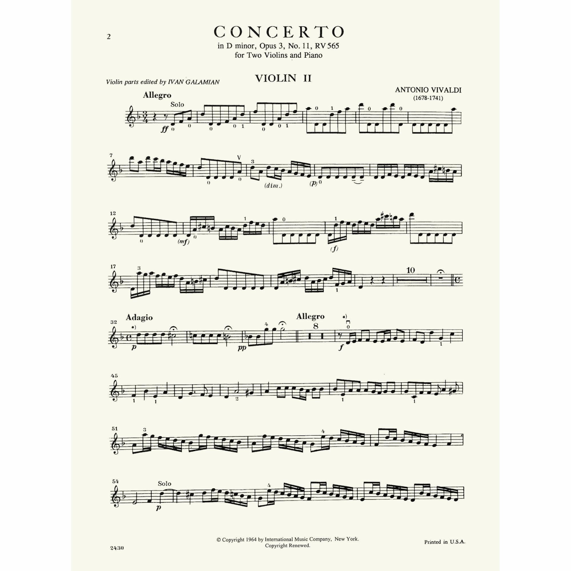 Sample: Violin II (Pg. 2)