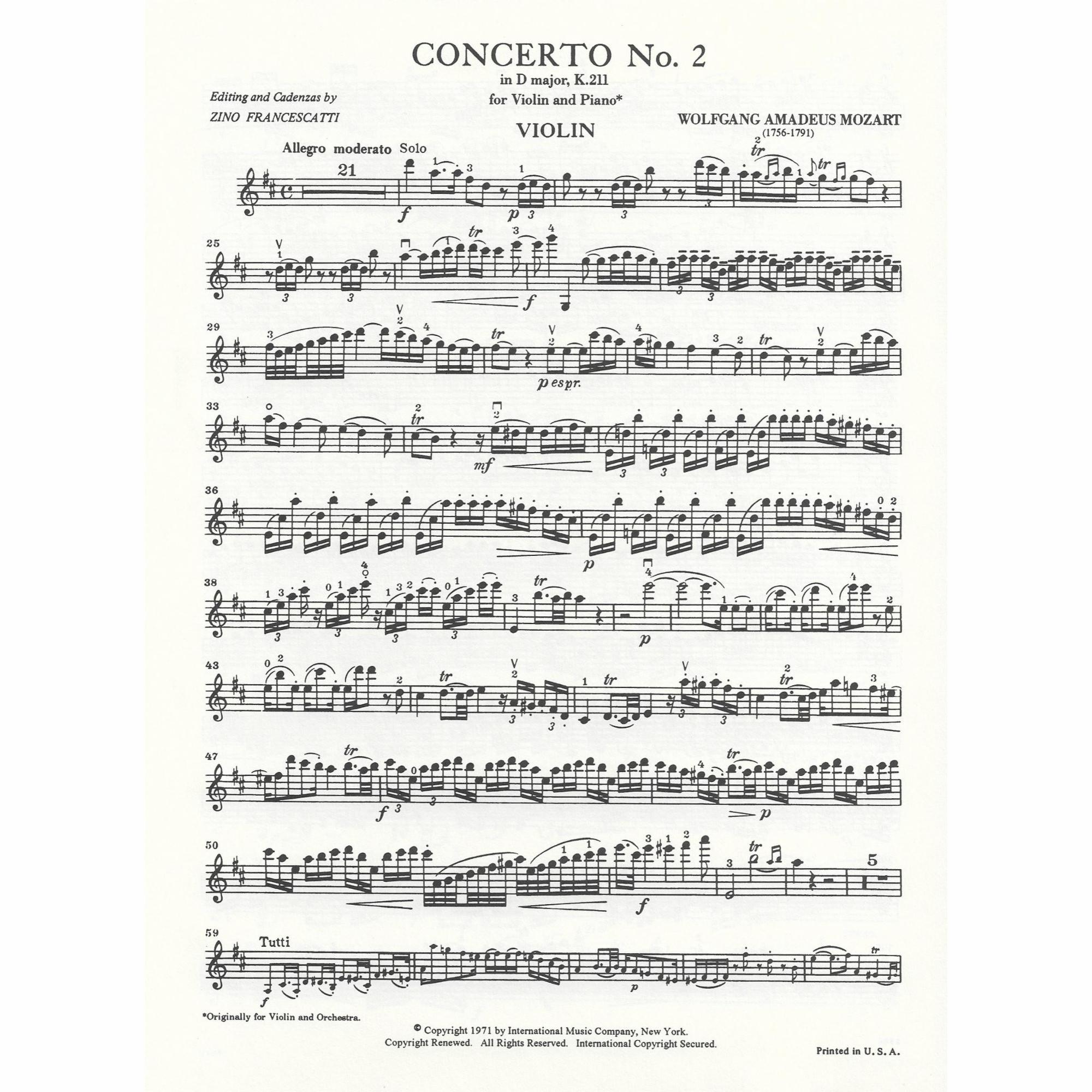 Sample: Violin Part