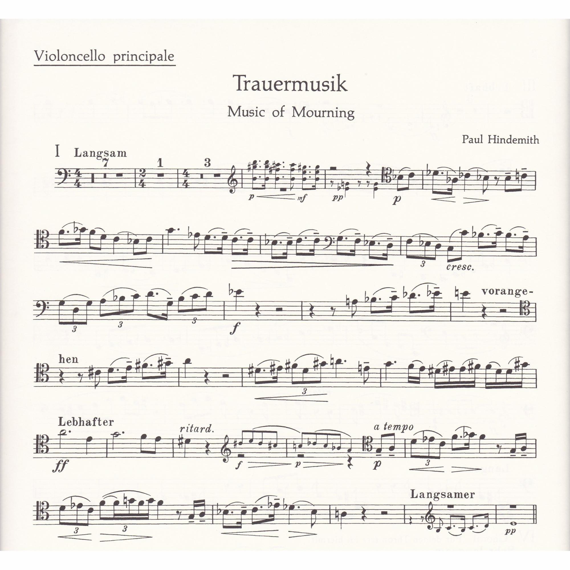 Trauermusik for Viola, Cello, or Violin, and Piano
