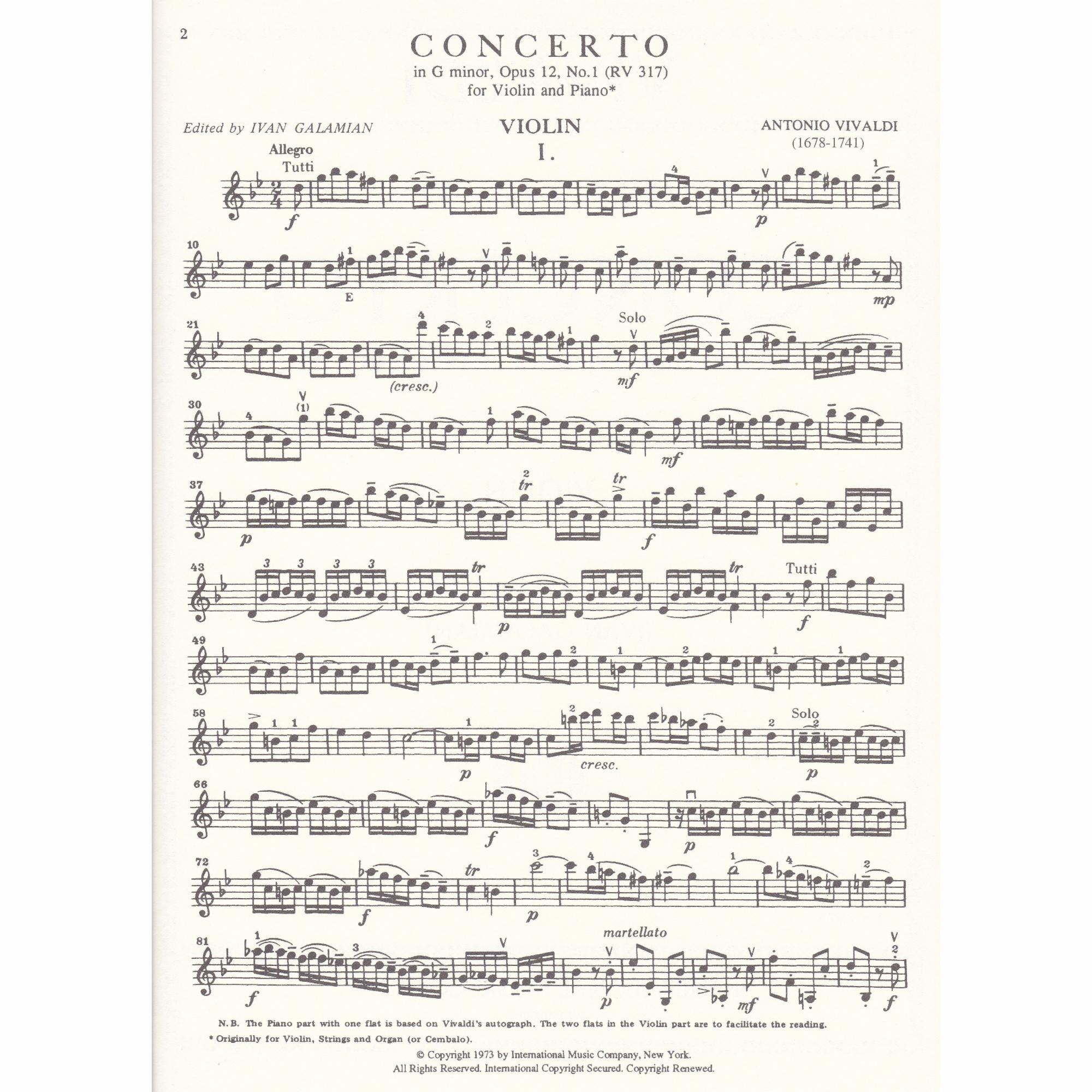 Violin Concerto in G Minor, Op. 12, No. 1