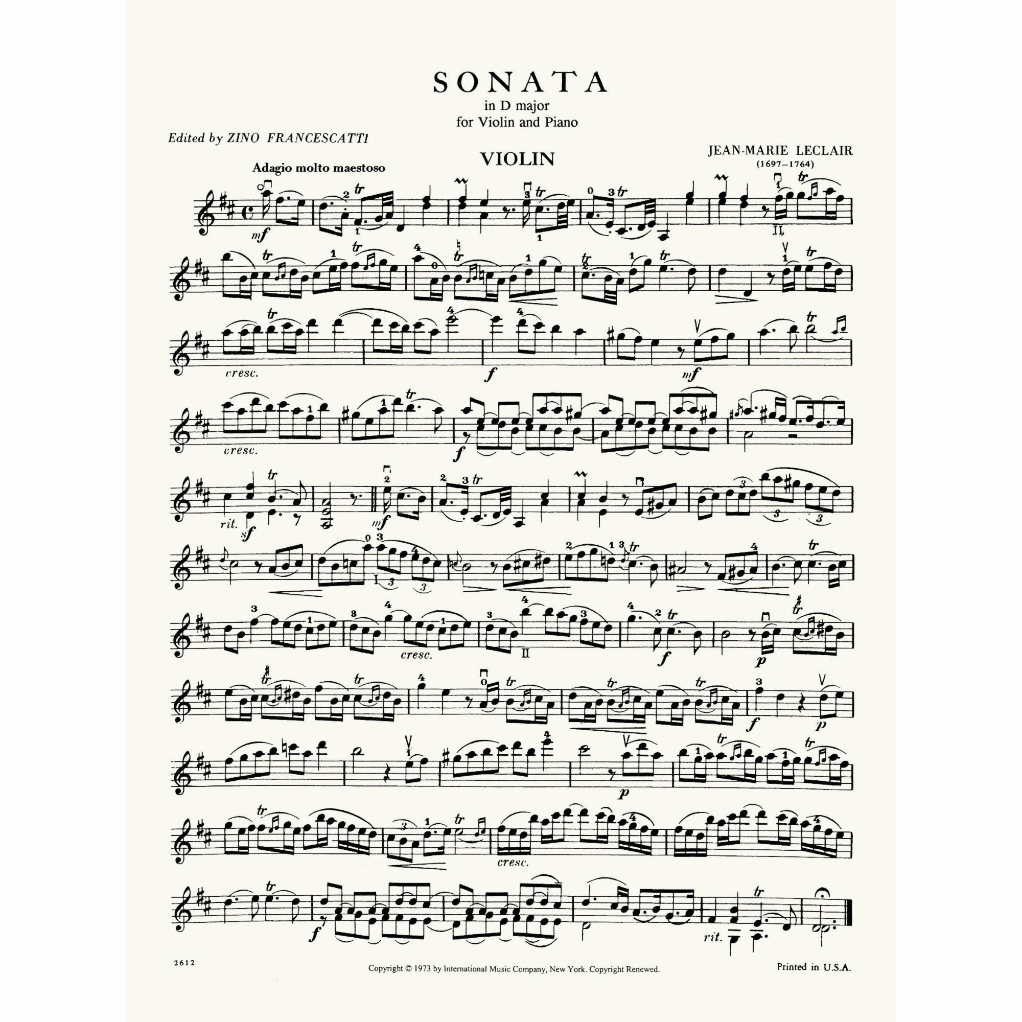 Sample: Violin Part