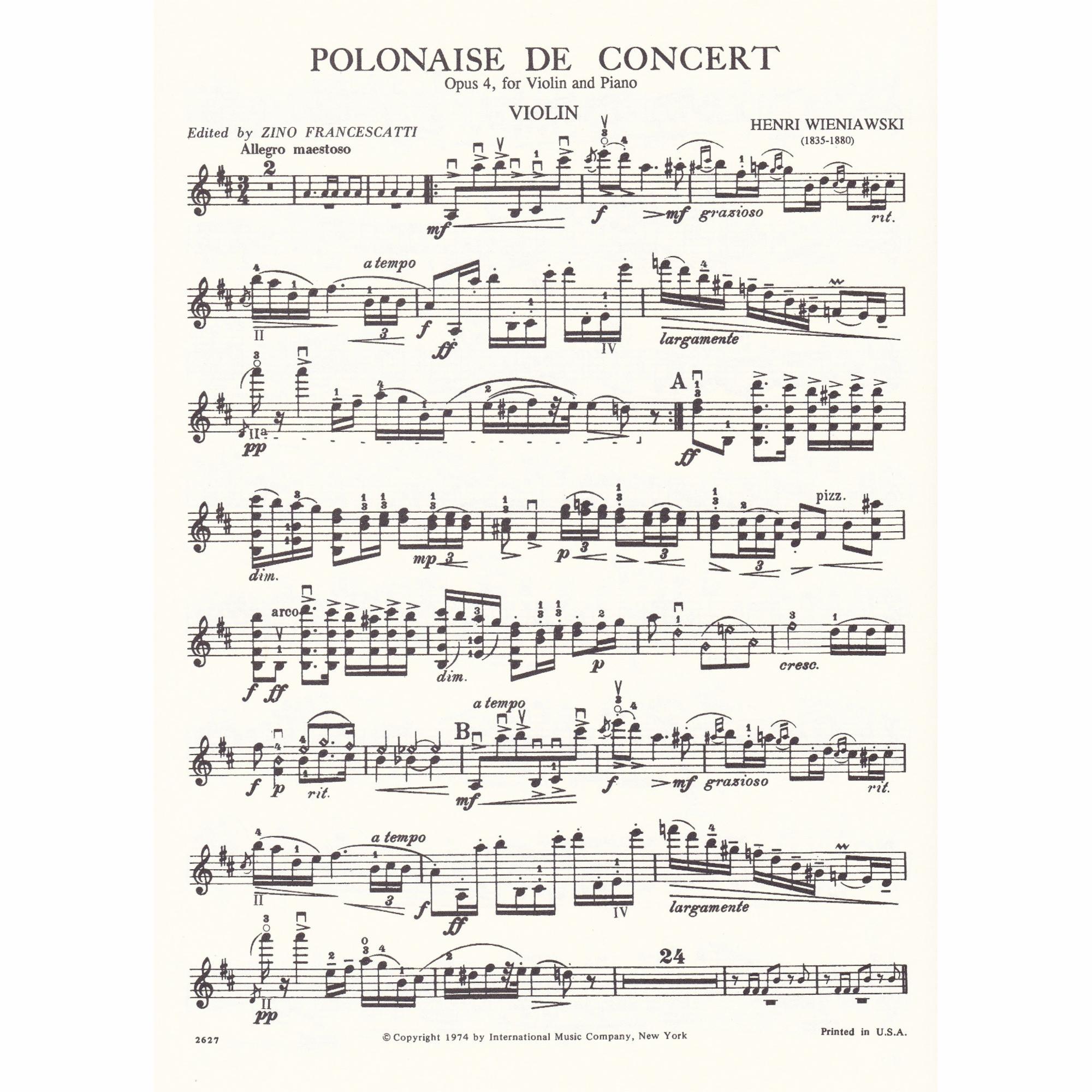 Polonaise de Concert in D Major, Op. 4