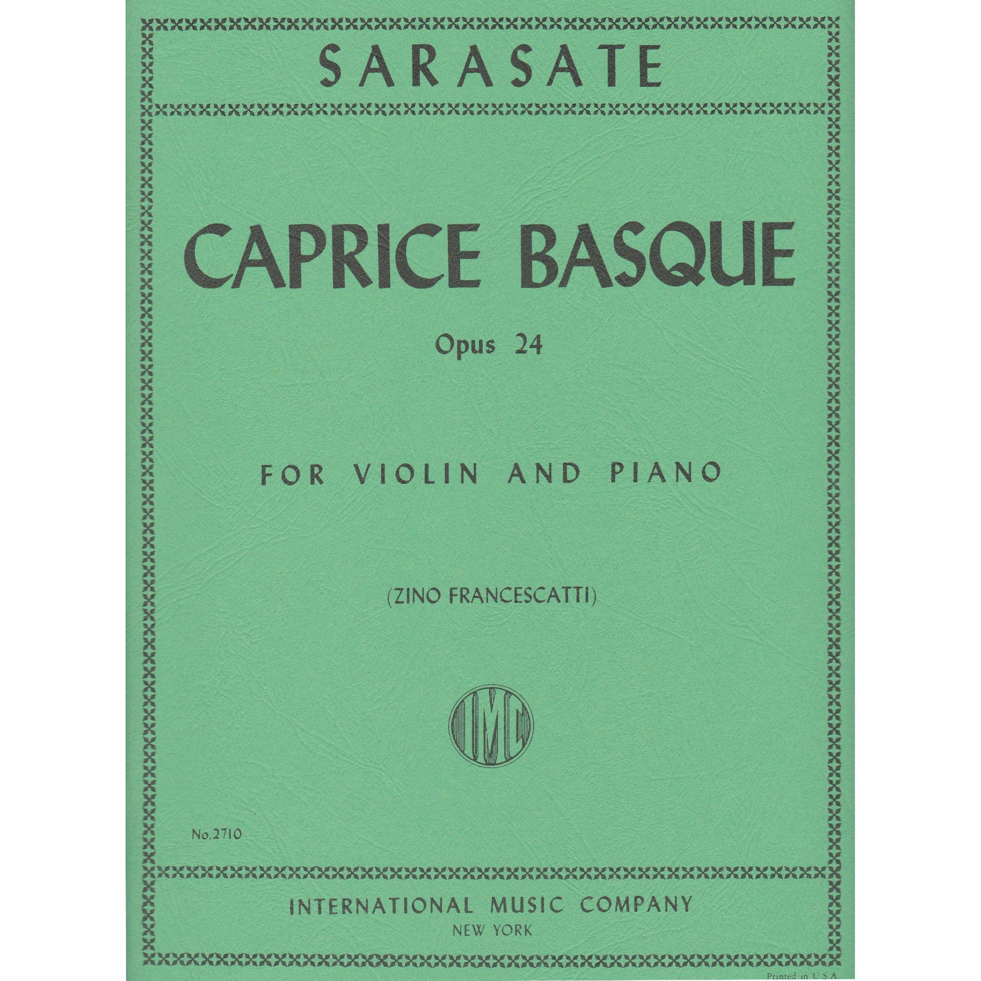 Caprice Basque for Violin and Piano, Op. 24