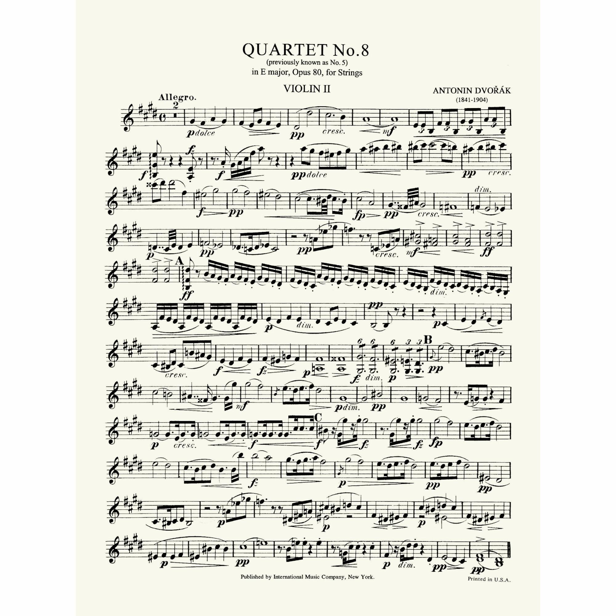 Sample: Violin II (Pg. 1)