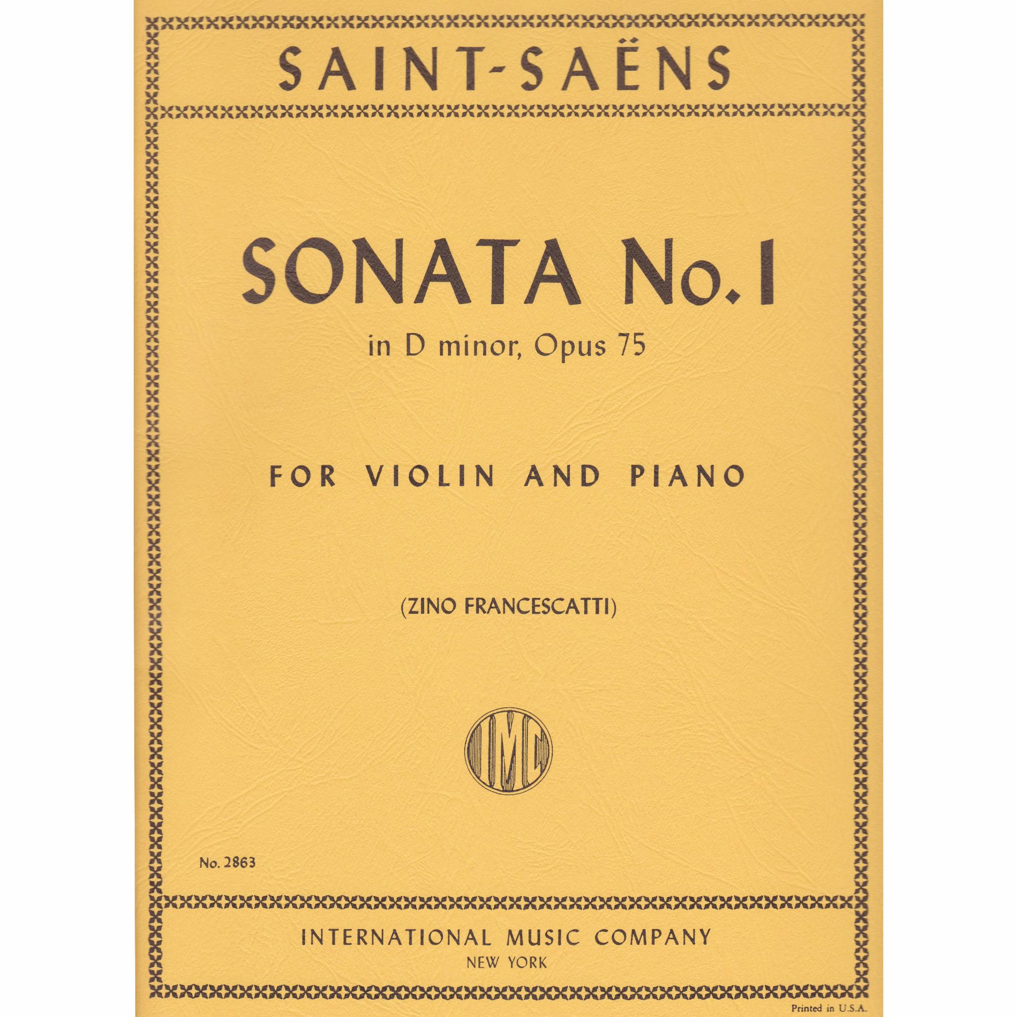 Saint-Saens -- Sonata No. 1 in D Minor, Op. 75 for Violin and Piano