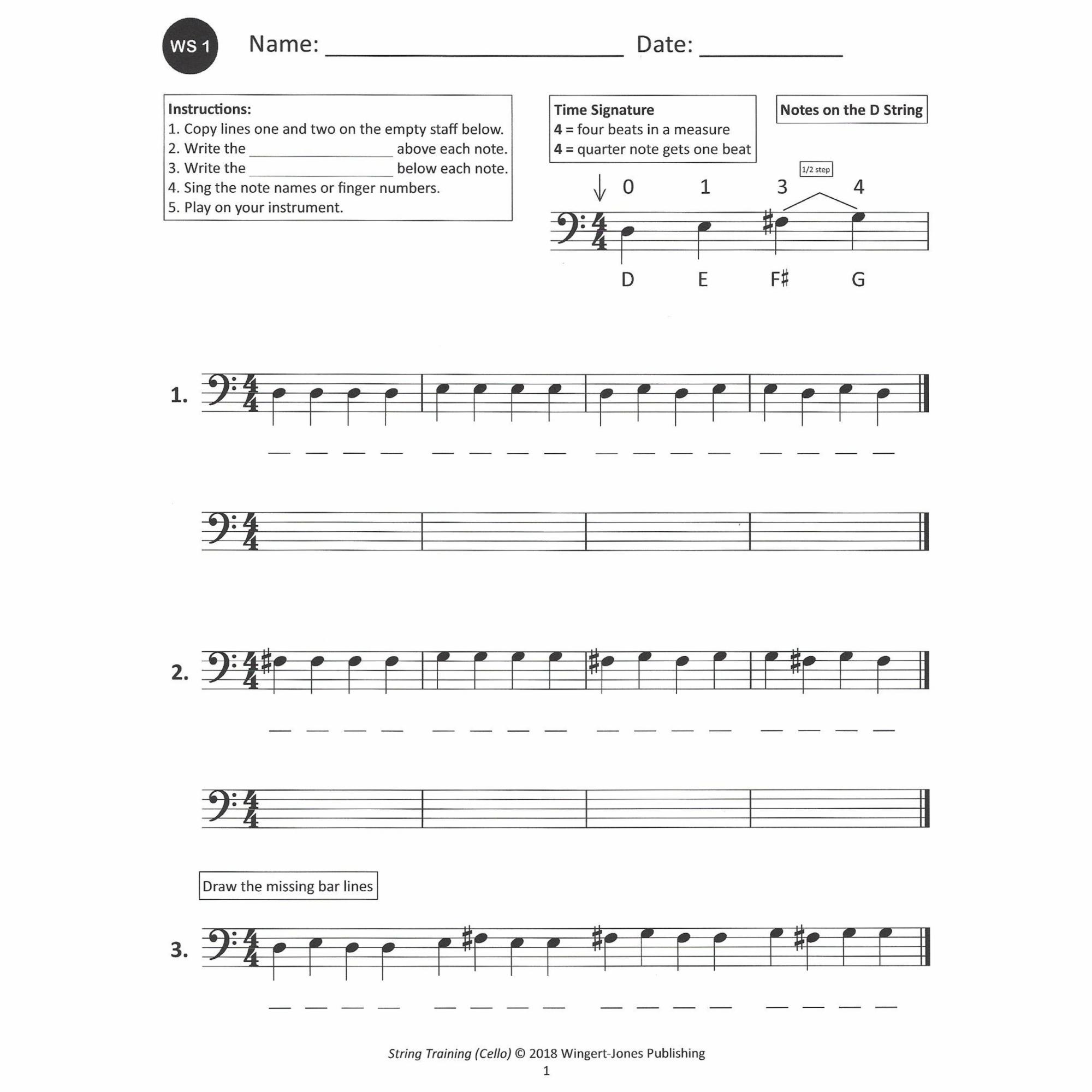 Sample: Cello (Pg. 1)