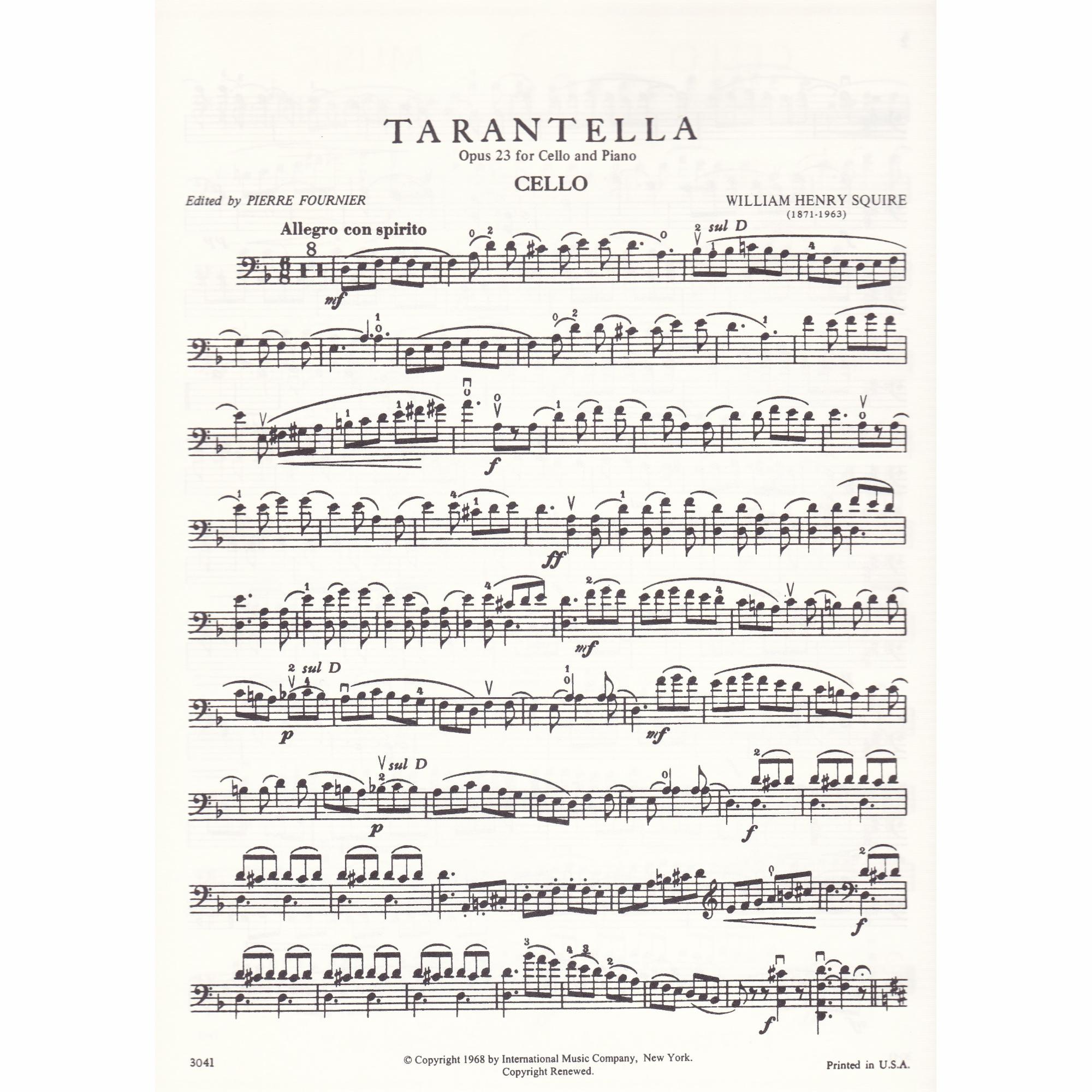 Tarantella for Cello and Piano, Op. 23