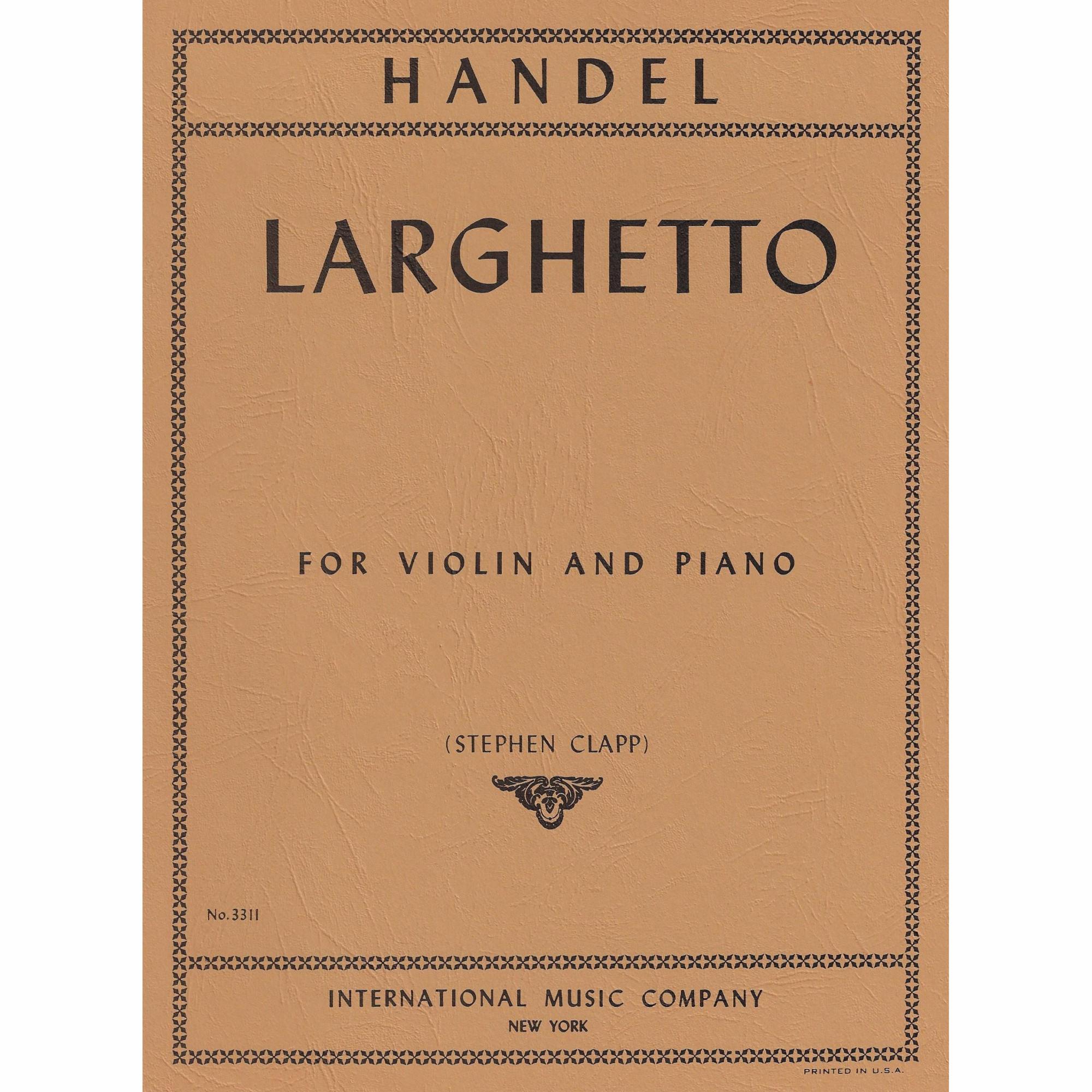 Handel -- Larghetto for Violin and Piano