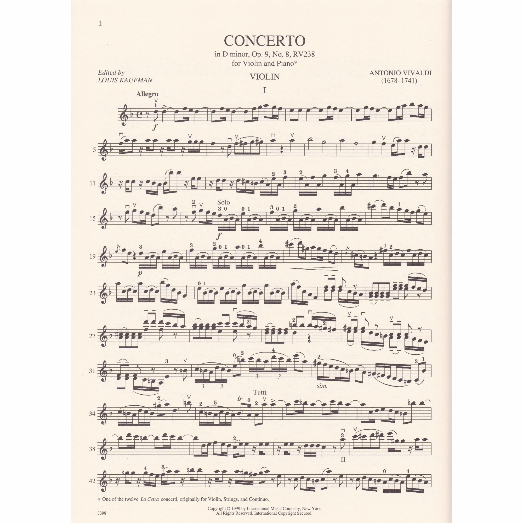Violin Concerto in D Minor, Op. 9, No. 8
