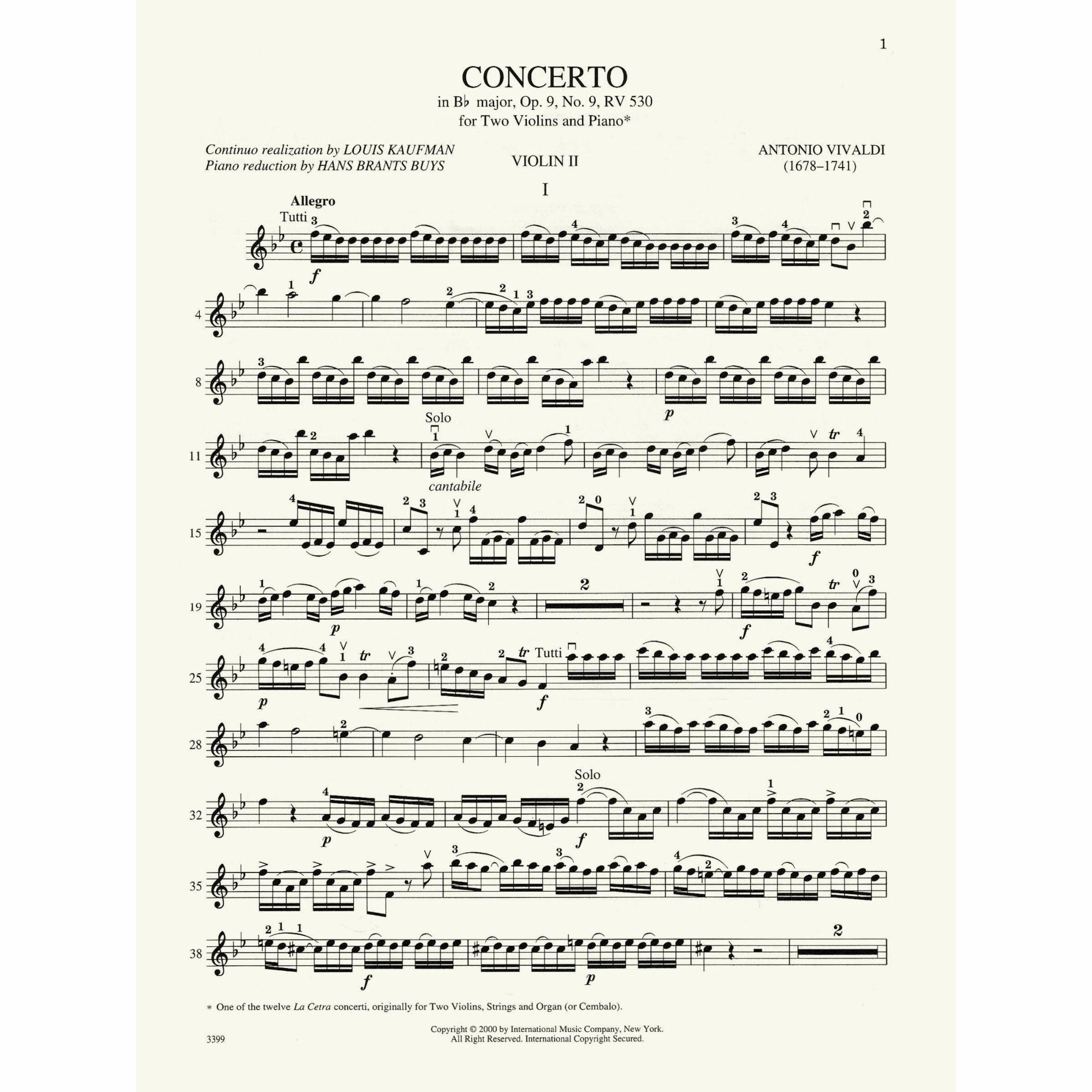 Sample: Violin II (Pg. 1)