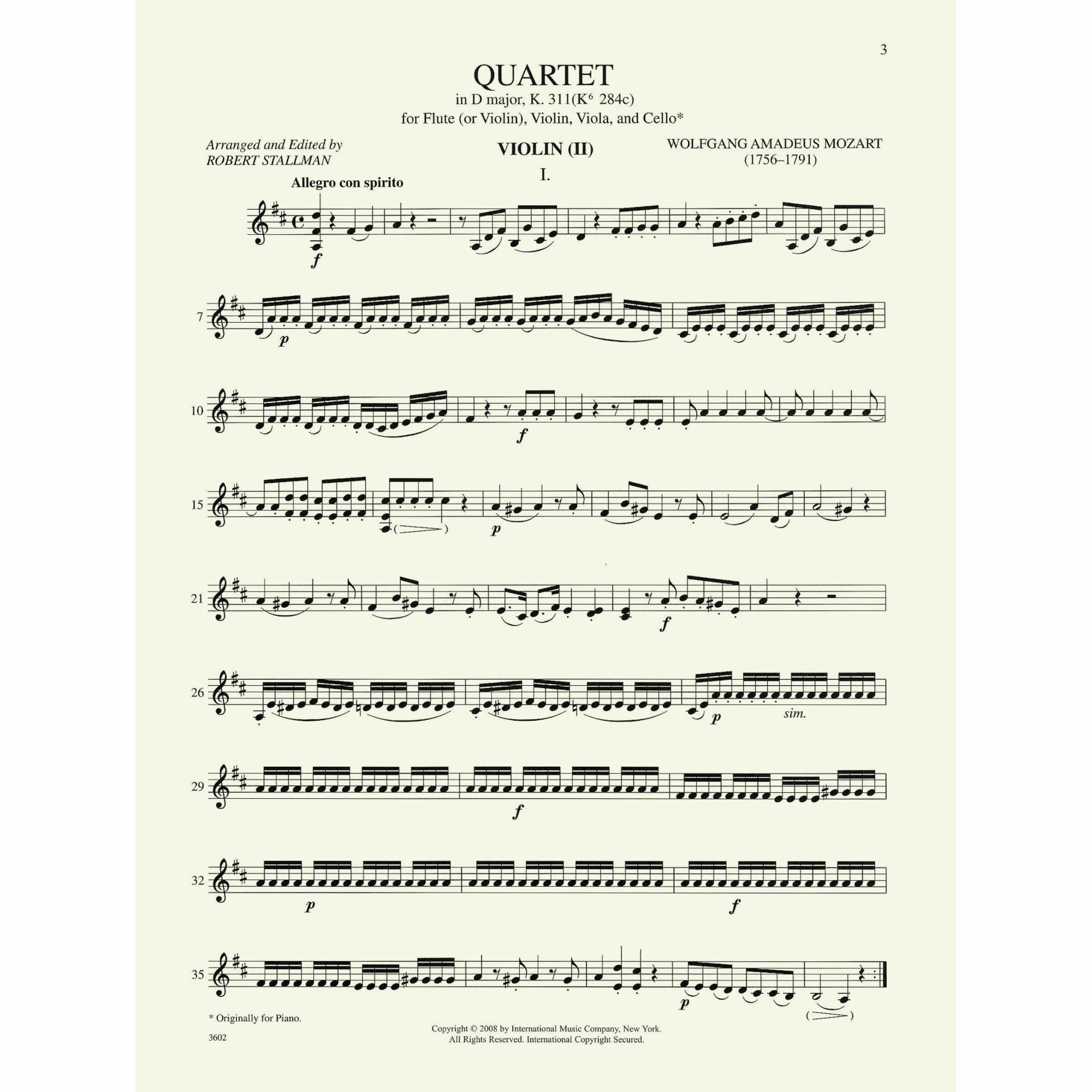 Sample: Violin II (Pg. 3)