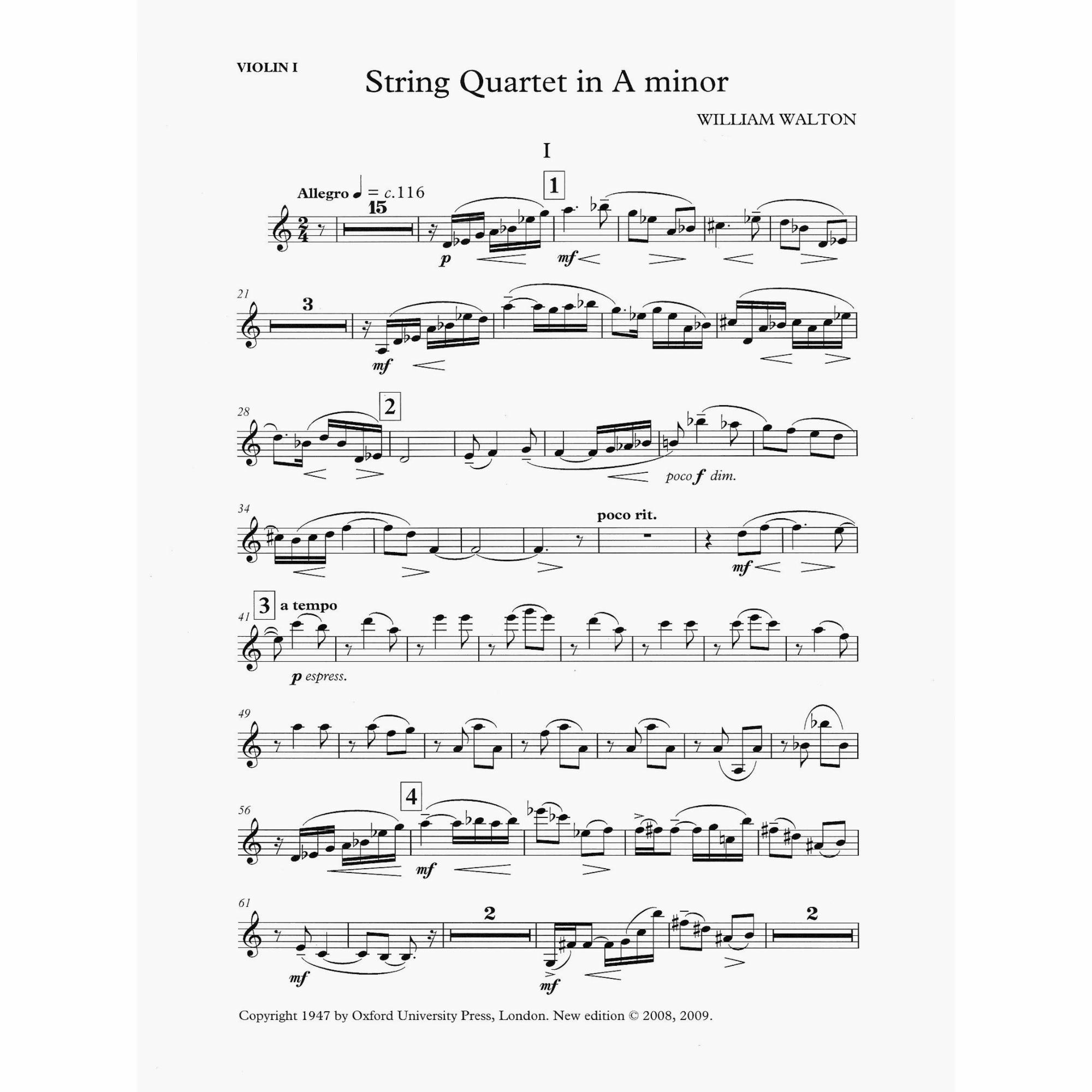 Sample: Violin I (Pg. 1)