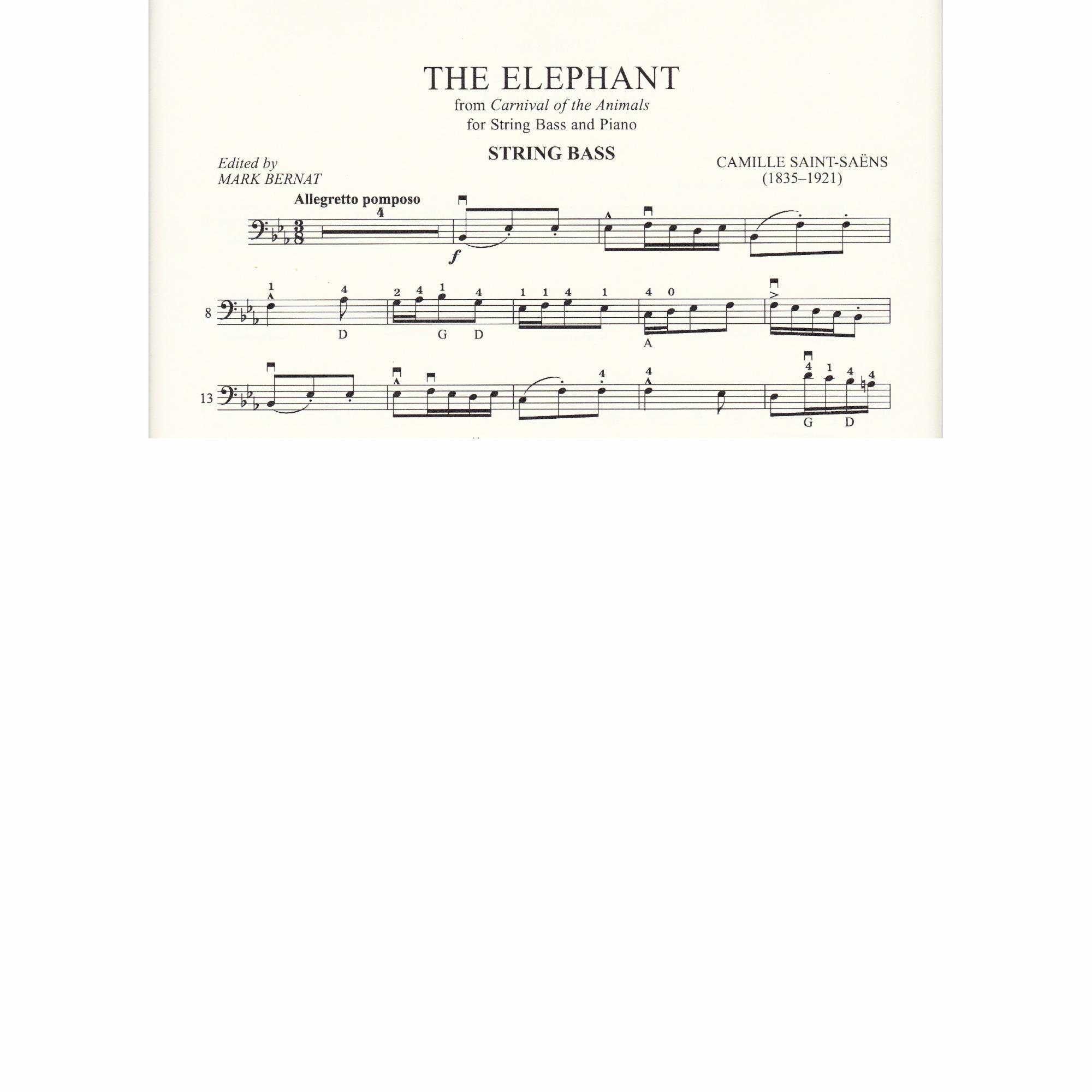 The Elephant and Tortoises for Bass and Piano