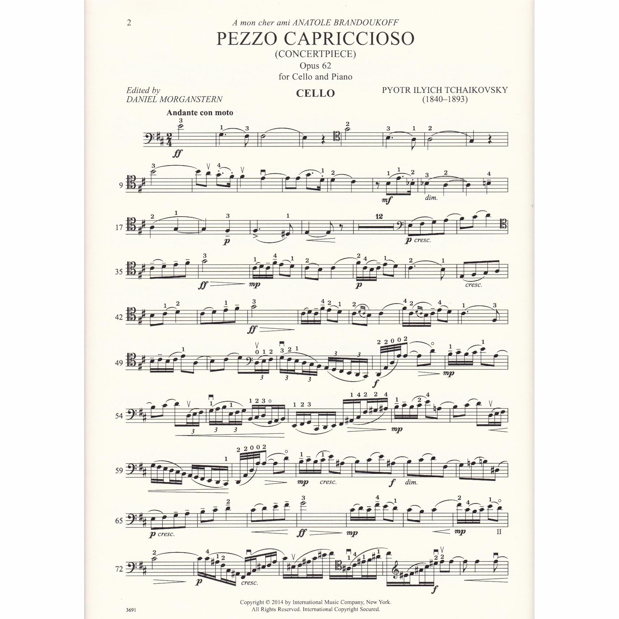 Pezzo Capriccioso in B Minor for Cello and Piano, Op. 62