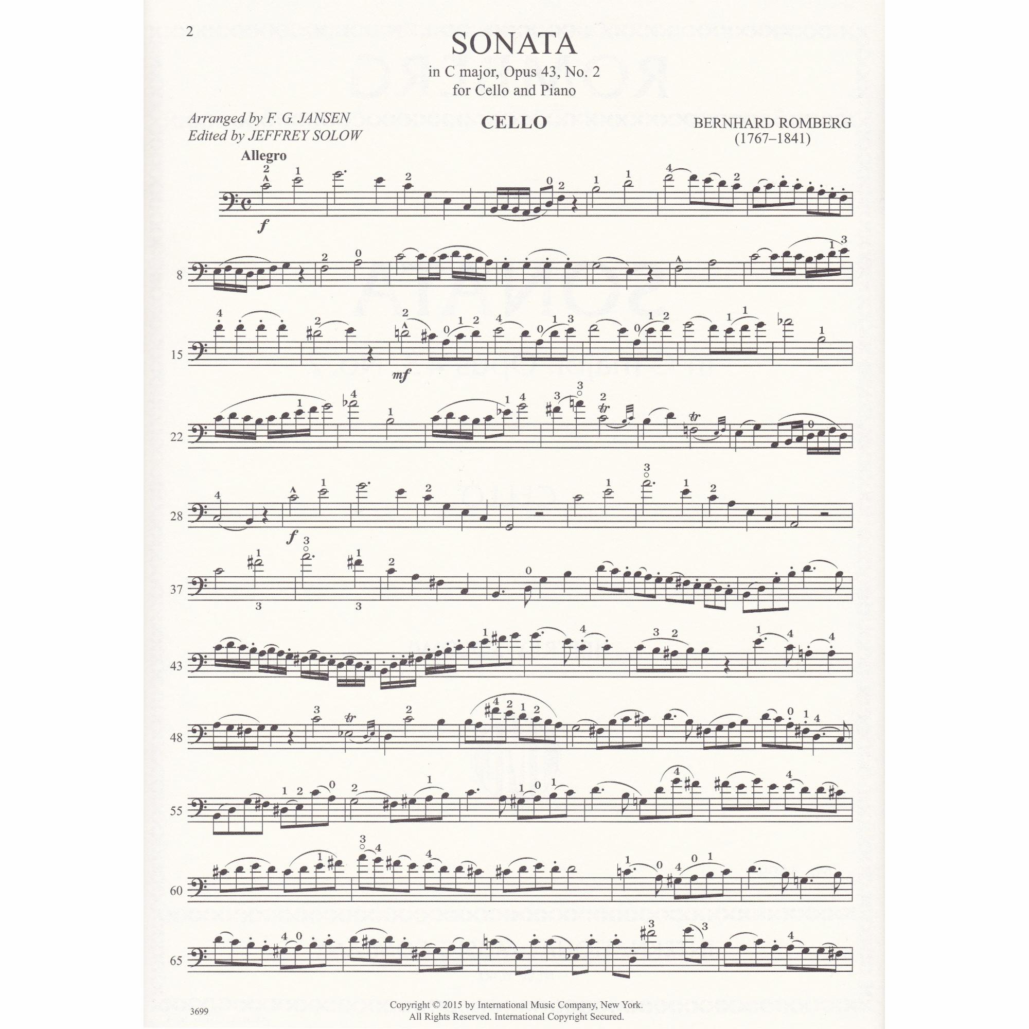 Cello Sonata in C Major, Op. 43, No. 2