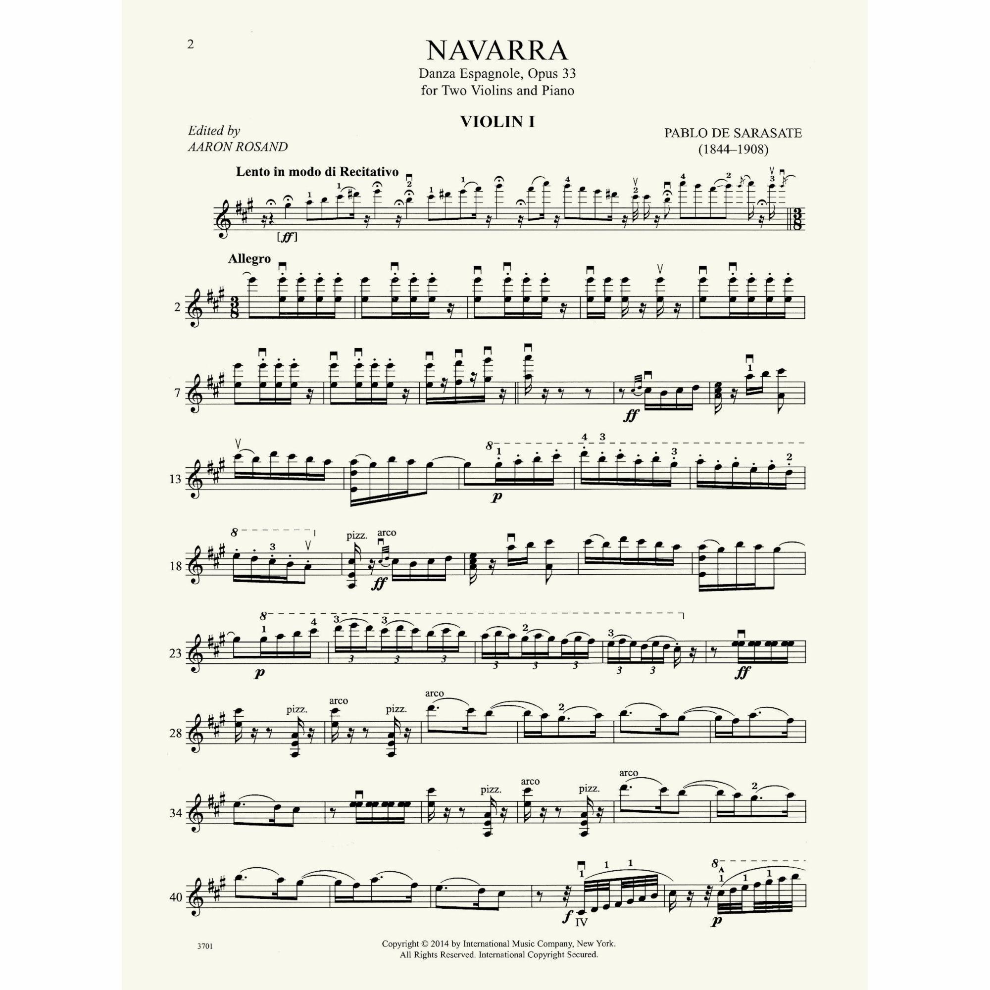 Sample: Violin I (Pg. 2)