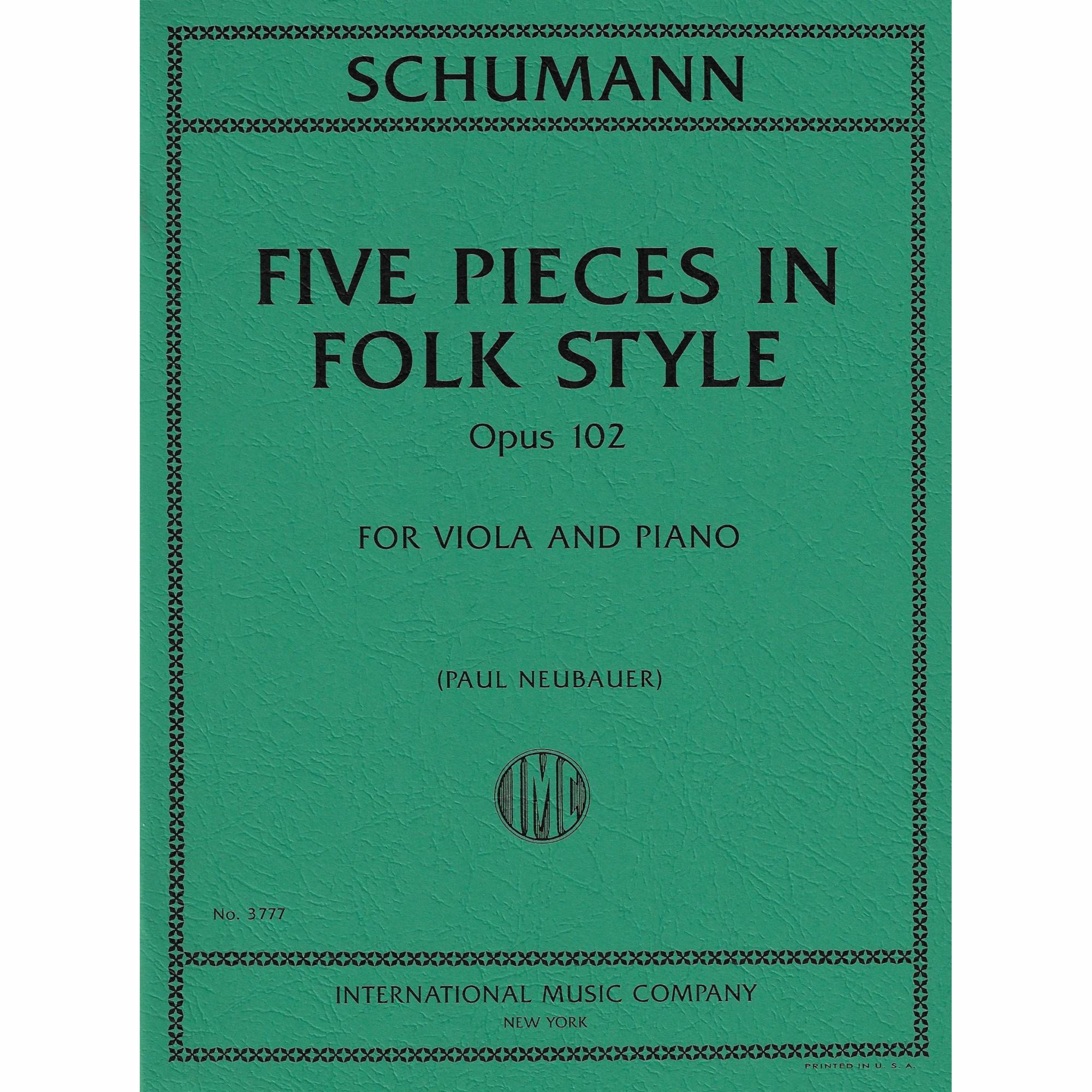Five Pieces in Folk Style, Op. 102 for Viola and Piano