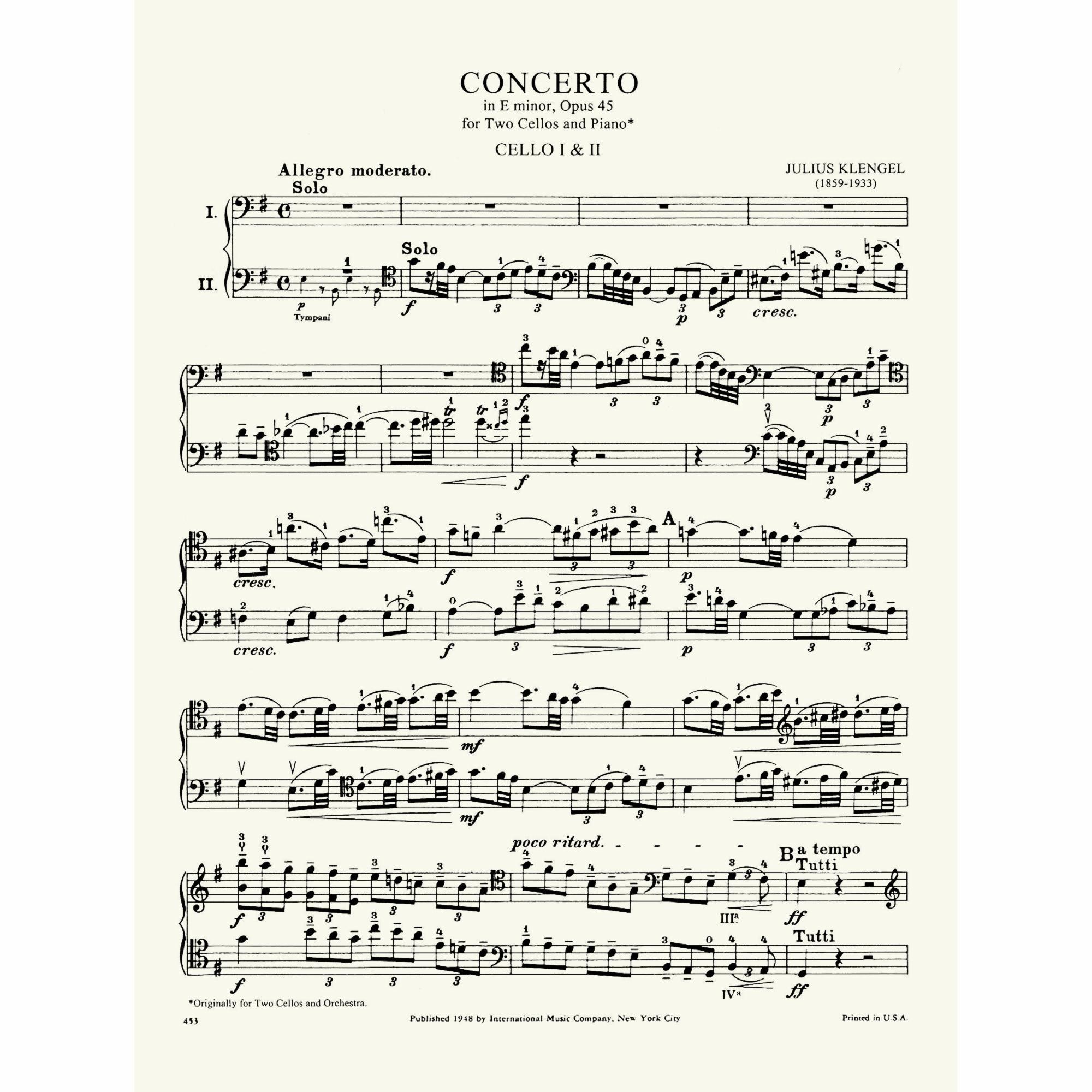 Sample: Cello Score (Pg. 1)