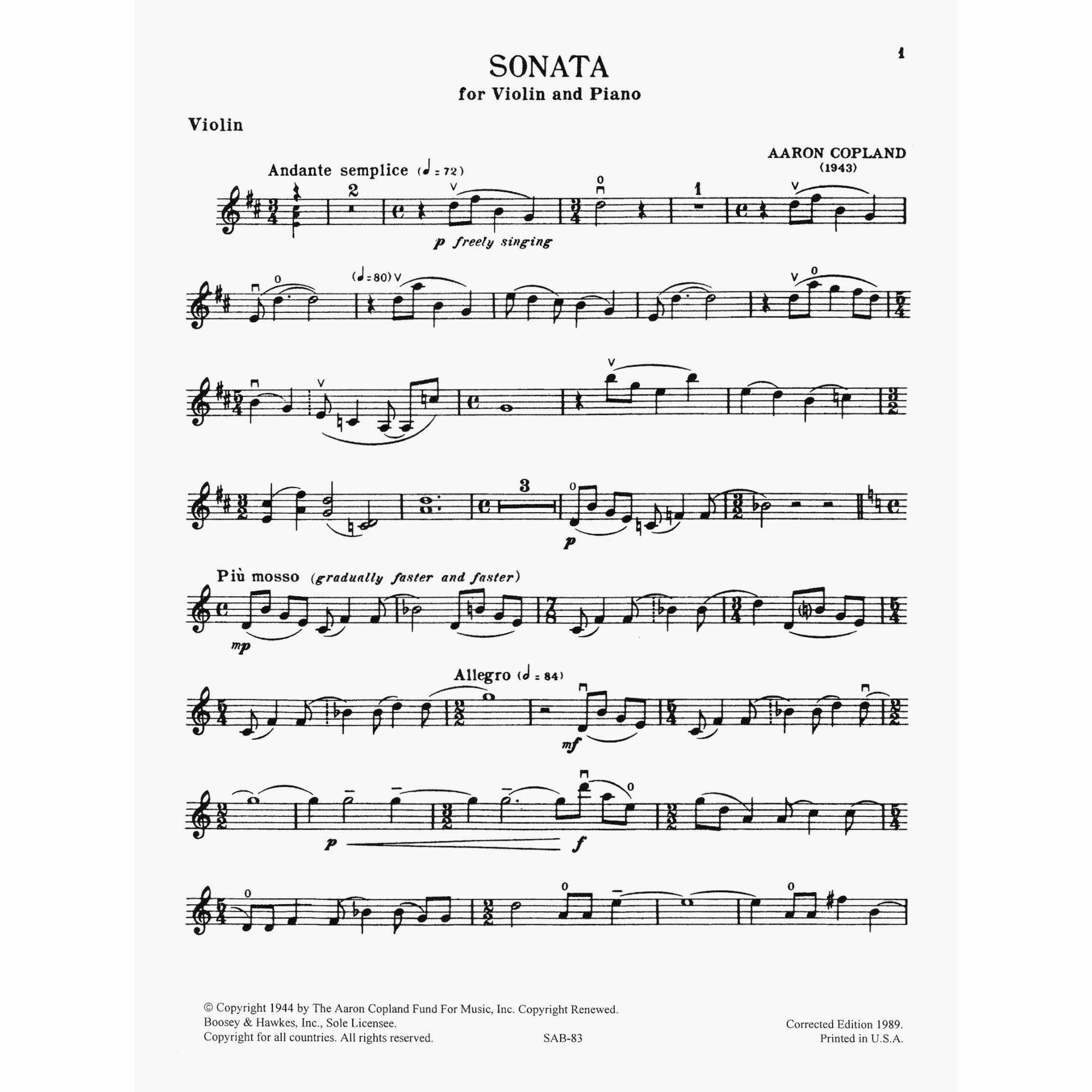 Sample: Violin Part